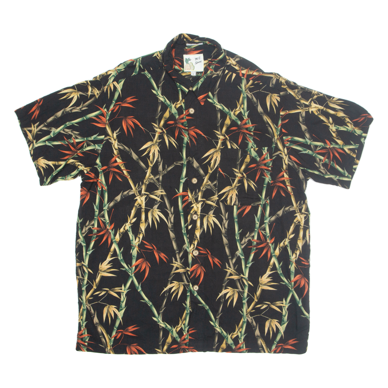 M.E SPORT Mens Hawaiian Shirt Black Crazy Pattern L Refurbished - N/A refurbished available on Cerqular