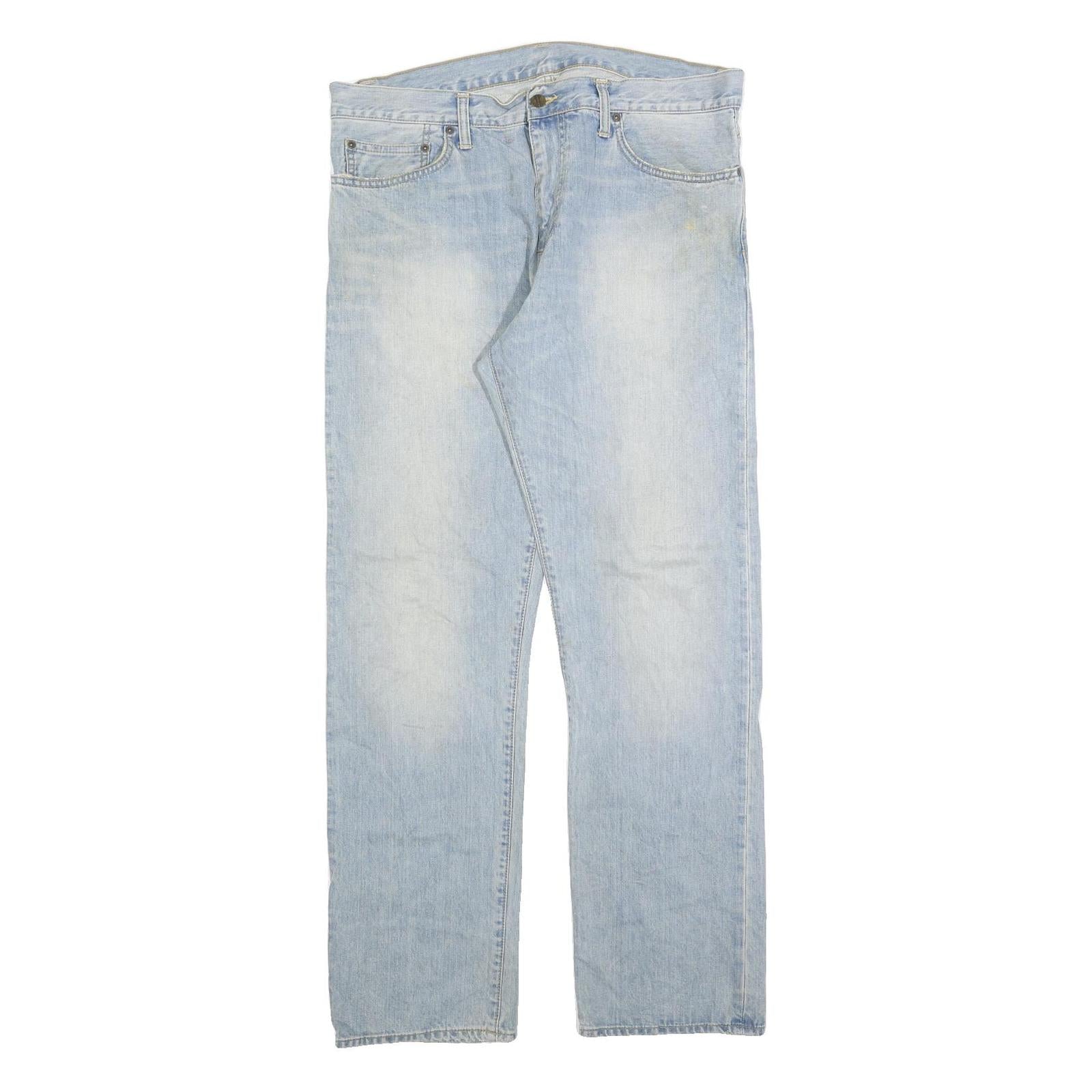CARHARTT Mens Jeans Blue Regular Straight Denim Light W37 L32 Casual Workwear Refurbished - N/A refurbished available on Cerqular