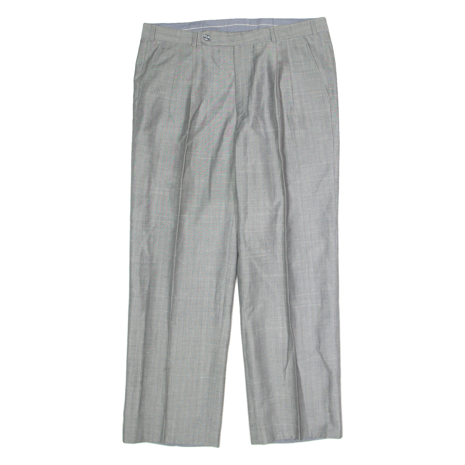 Pleated Mens Trousers Grey Regular Straight W36 L29 Refurbished - N/A refurbished available on Cerqular