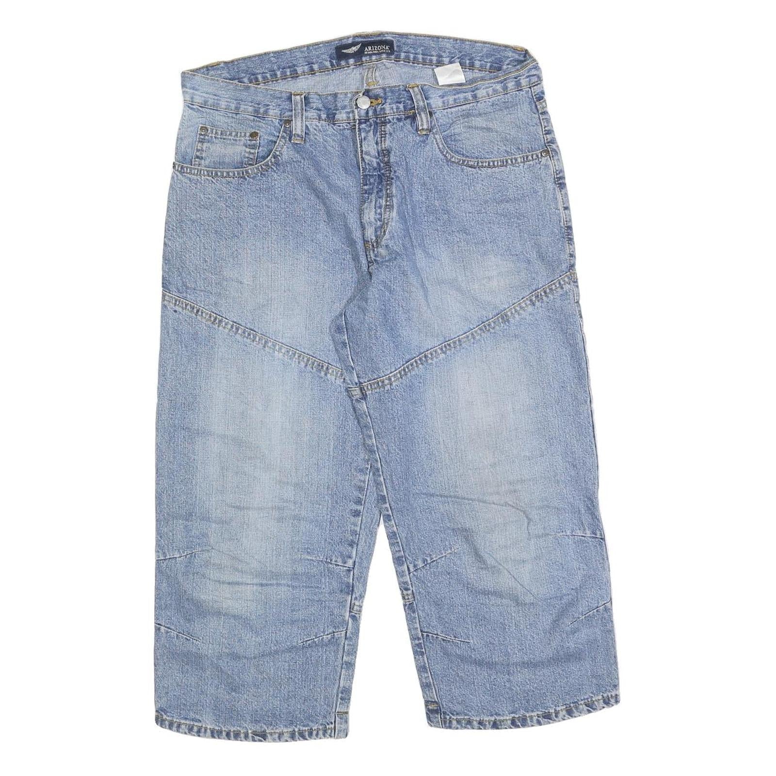 ARIZONA JEAN COMPANY Mens Denim Blue Casual Shorts M W32 Patchwork Refurbished - N/A refurbished available on Cerqular