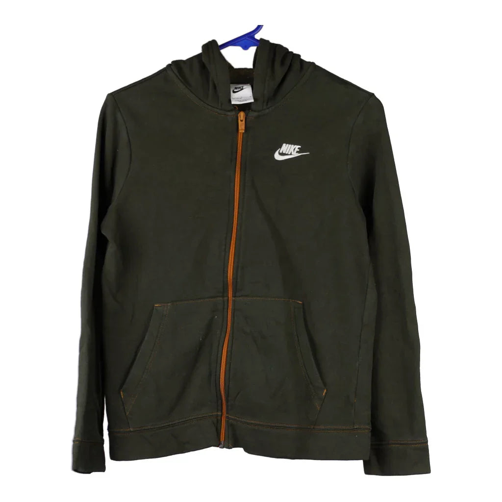 Nike Hoodie - Large Khaki Cotton Refurbished - Thrifted (note: this is a term often used to describe second- refurbished available on Cerqular