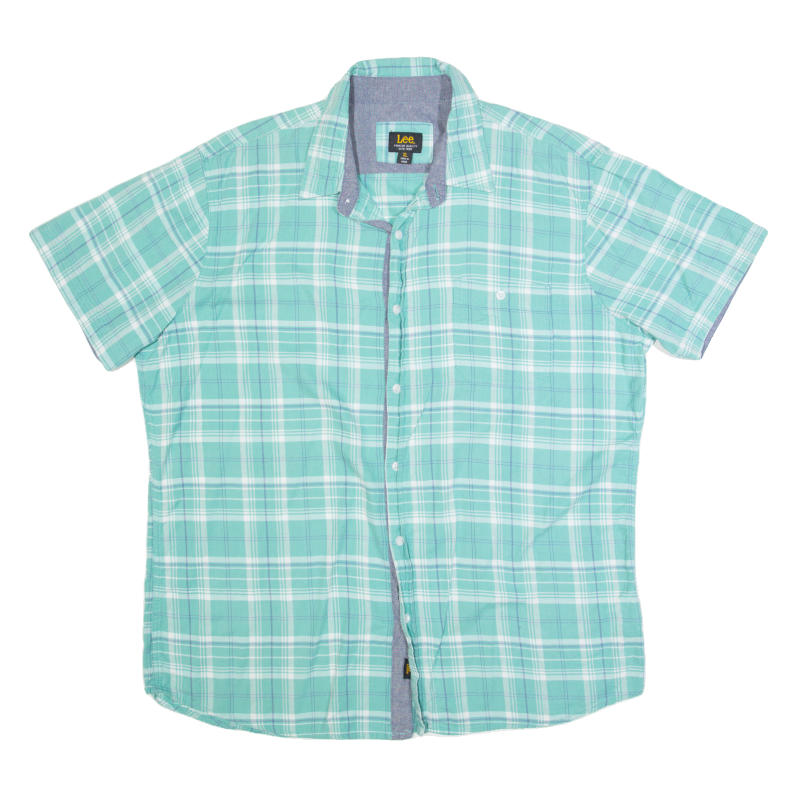 LEE Mens Shirt Blue Check XL Refurbished - N/A refurbished available on Cerqular