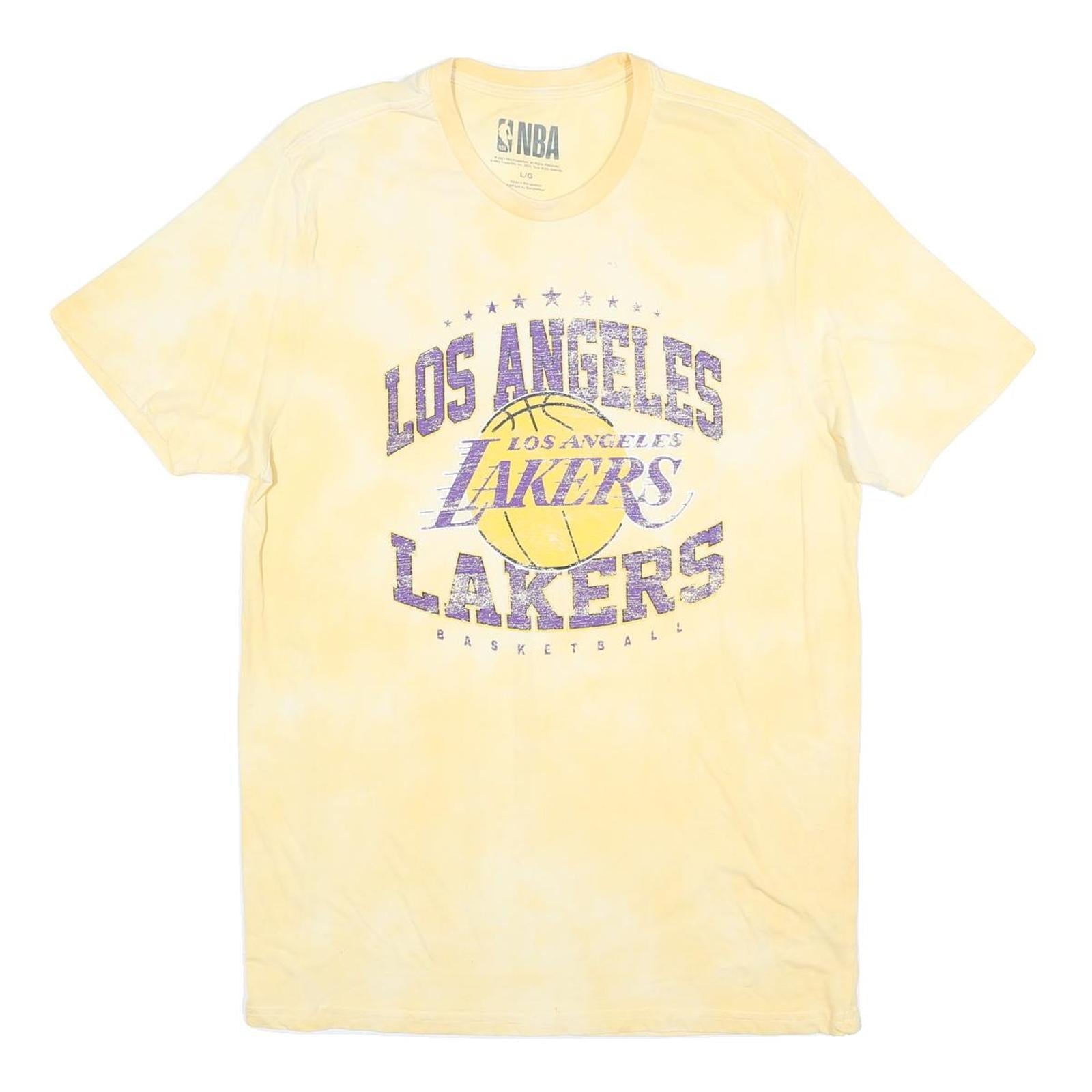 NBA Mens Yellow Los Angeles Lakers Graphic T-Shirt L Short Sleeve Crew Neck Refurbished - N/A refurbished available on Cerqular