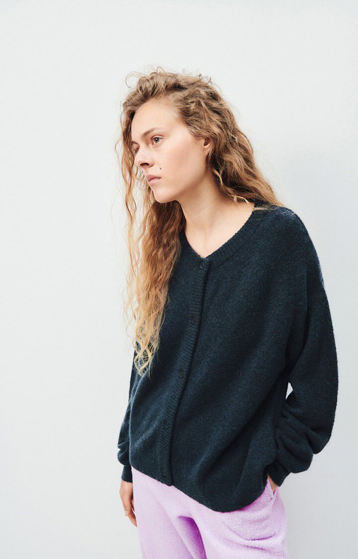 Cardigan Dam19e Navy-Blue-Chine | Color: NAVY BLUE CHINE | Size: XS/S Refurbished - Rue Madame is a known brand, and the standardized name is " refurbished available on Cerqular