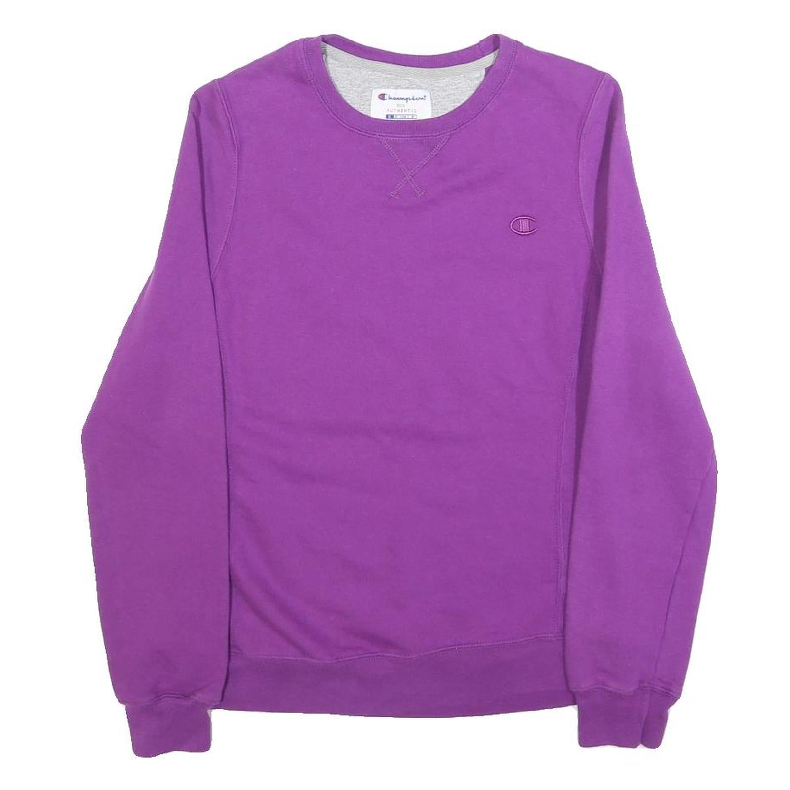 CHAMPION Womens Purple Crew Neck S Cotton Casual Lightweight Sweatshirt Refurbished - N/A refurbished available on Cerqular