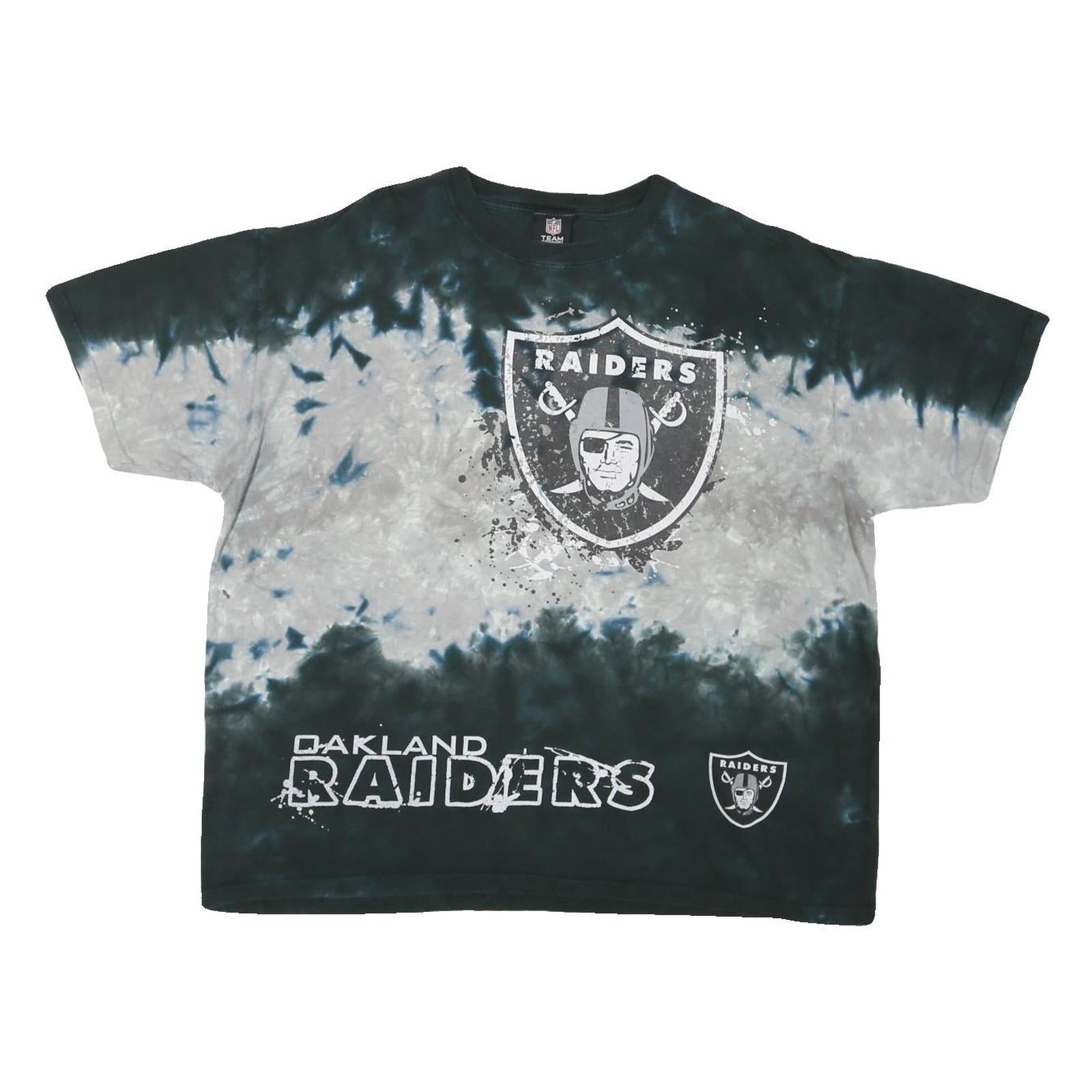 NFL Mens Black & Grey Raiders Graphic T-Shirt XL Short Sleeve Crew Neck Sports Refurbished - N/A refurbished available on Cerqular