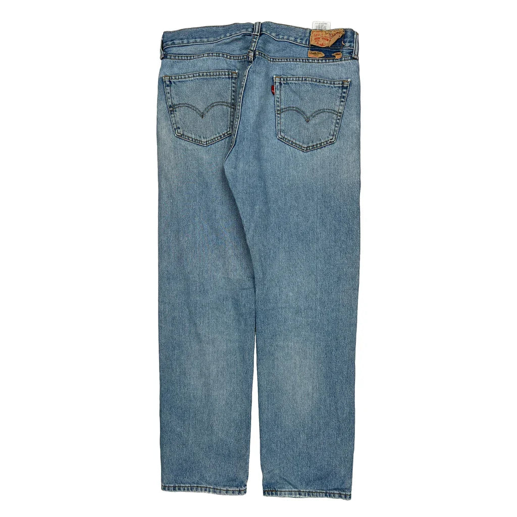 Levis 505 Jeans - 35W 32L Light Wash Cotton Refurbished - Thrifted (note: this is a term often used to describe second- refurbished available on Cerqular