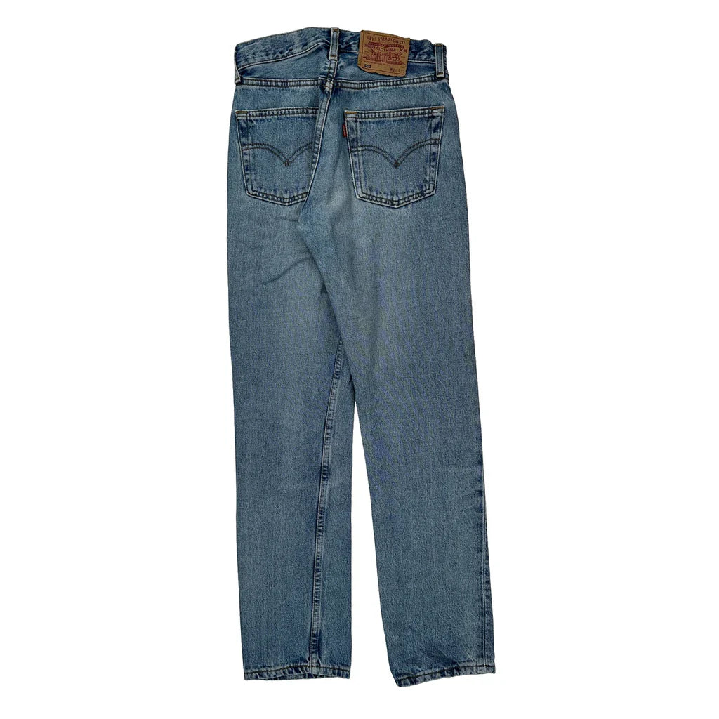 501 Levis Jeans - 26W 28L Light Wash Cotton Refurbished - Thrifted (note: this is a term often used to describe second- refurbished available on Cerqular