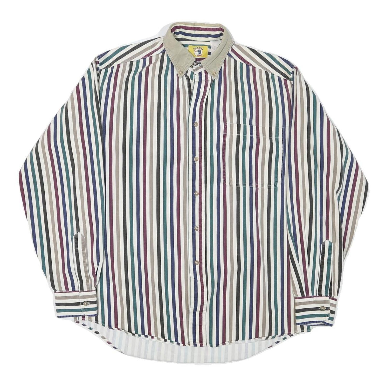 DUCK HEAD Mens Striped Shirt M Button-Down Collar Cotton Blend Classic Fit Refurbished - N/A refurbished available on Cerqular