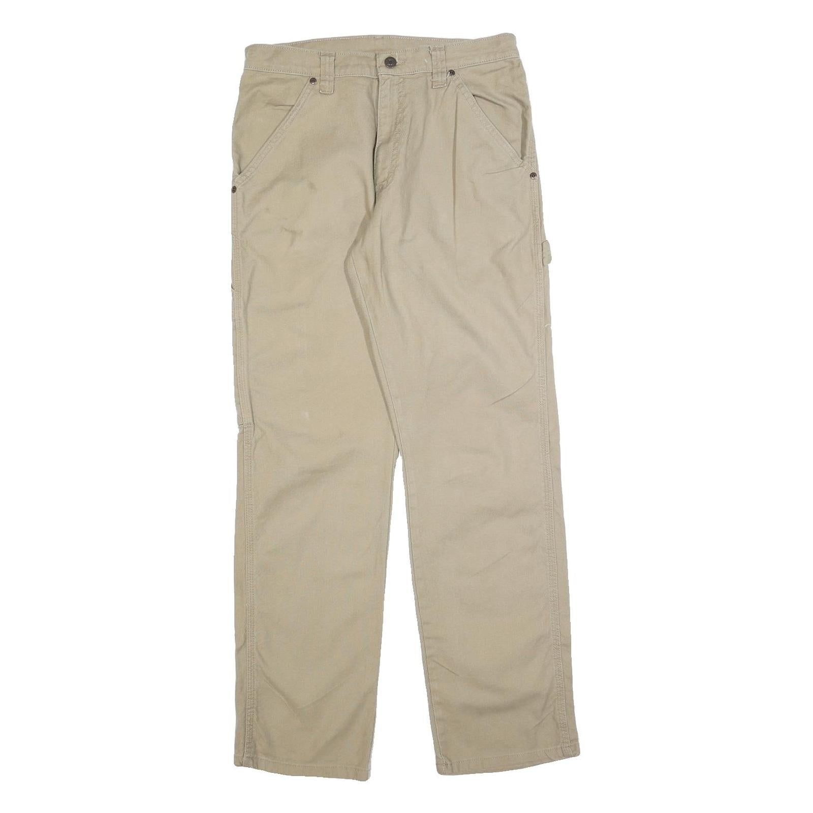 WRANGLER Mens Cotton Blend Beige Regular Fit Straight Leg Trousers W30 L32 Refurbished - N/A refurbished available on Cerqular