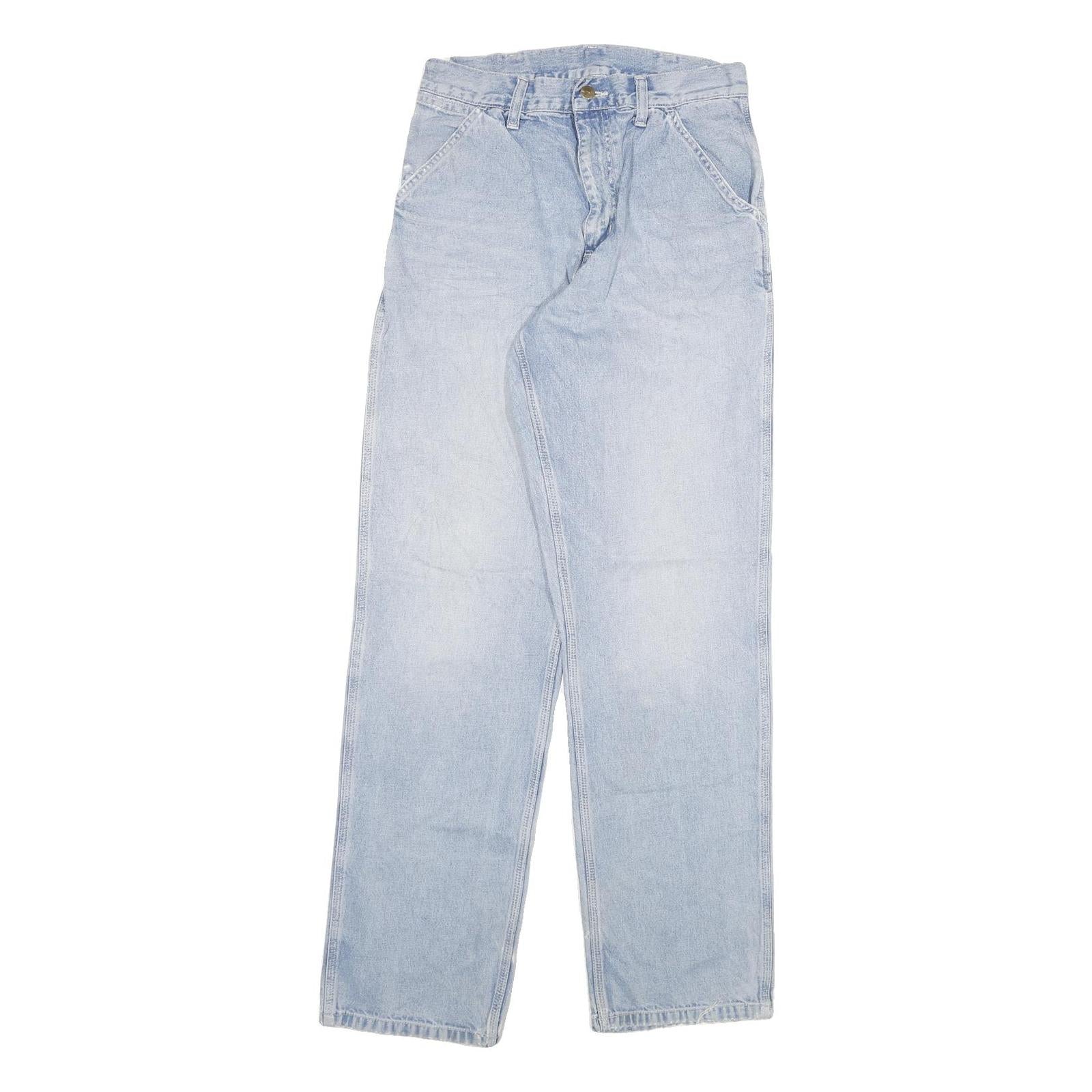 CARHARTT Womens Jeans Blue Regular Straight Denim Light W27 L34 Classic Fit Zip Refurbished - N/A refurbished available on Cerqular