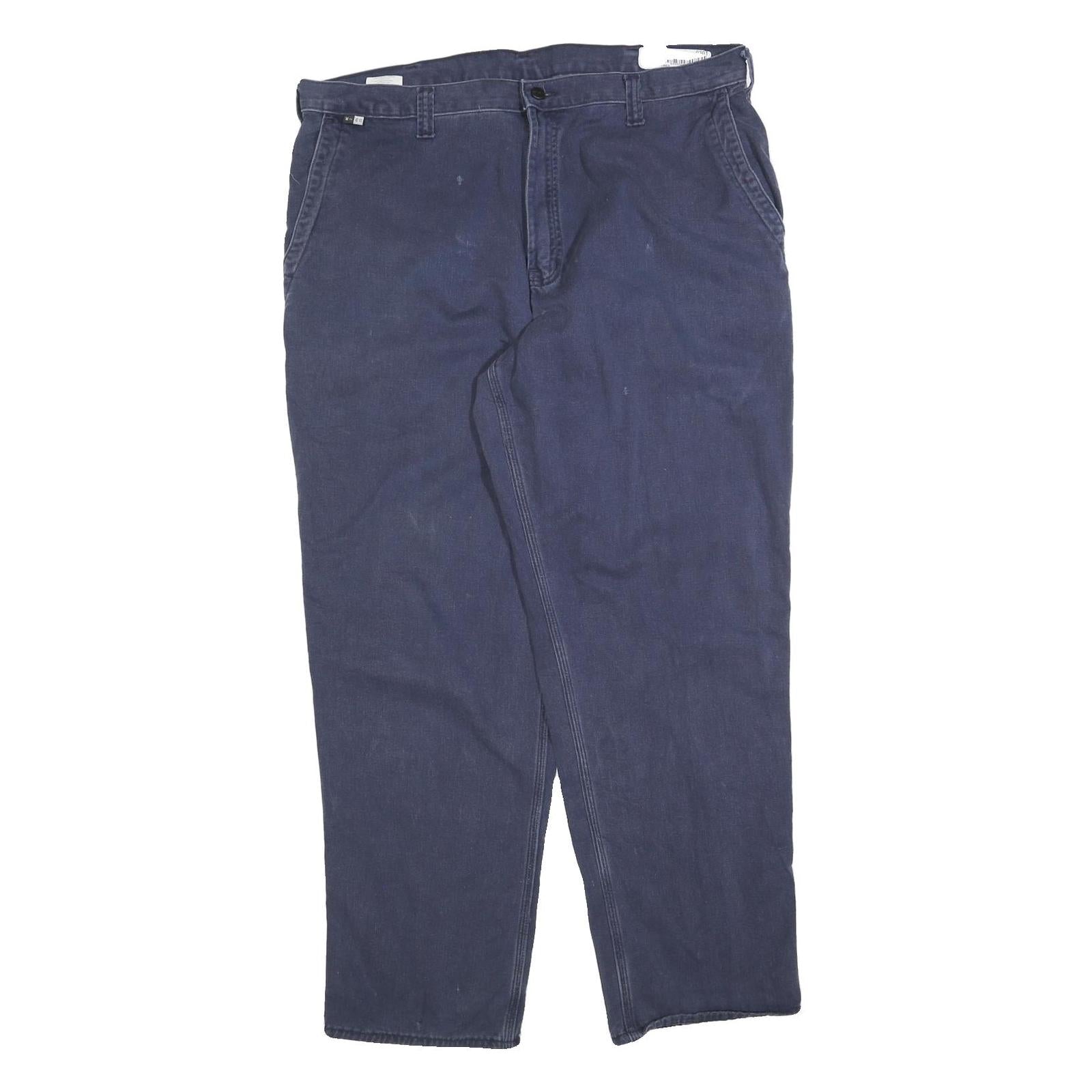 CARHARTT Mens Relaxed Navy Blue Cotton Blend Trousers W40 L34 Workwear Zip Refurbished - N/A refurbished available on Cerqular