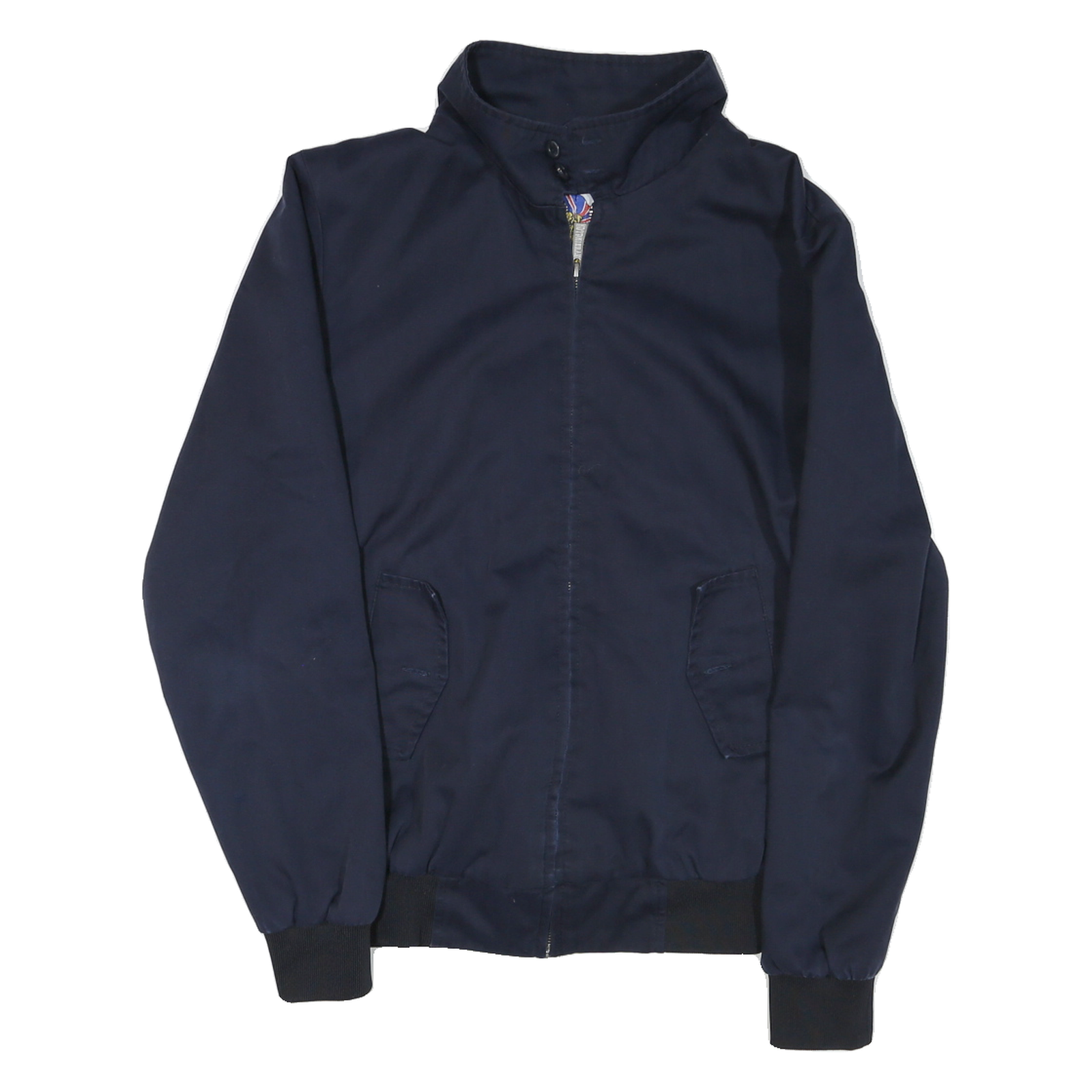 HARRINGTON Mens Navy Blue Harrington Jacket M Cotton Blend Zip Plain Casual Refurbished - N/A refurbished available on Cerqular