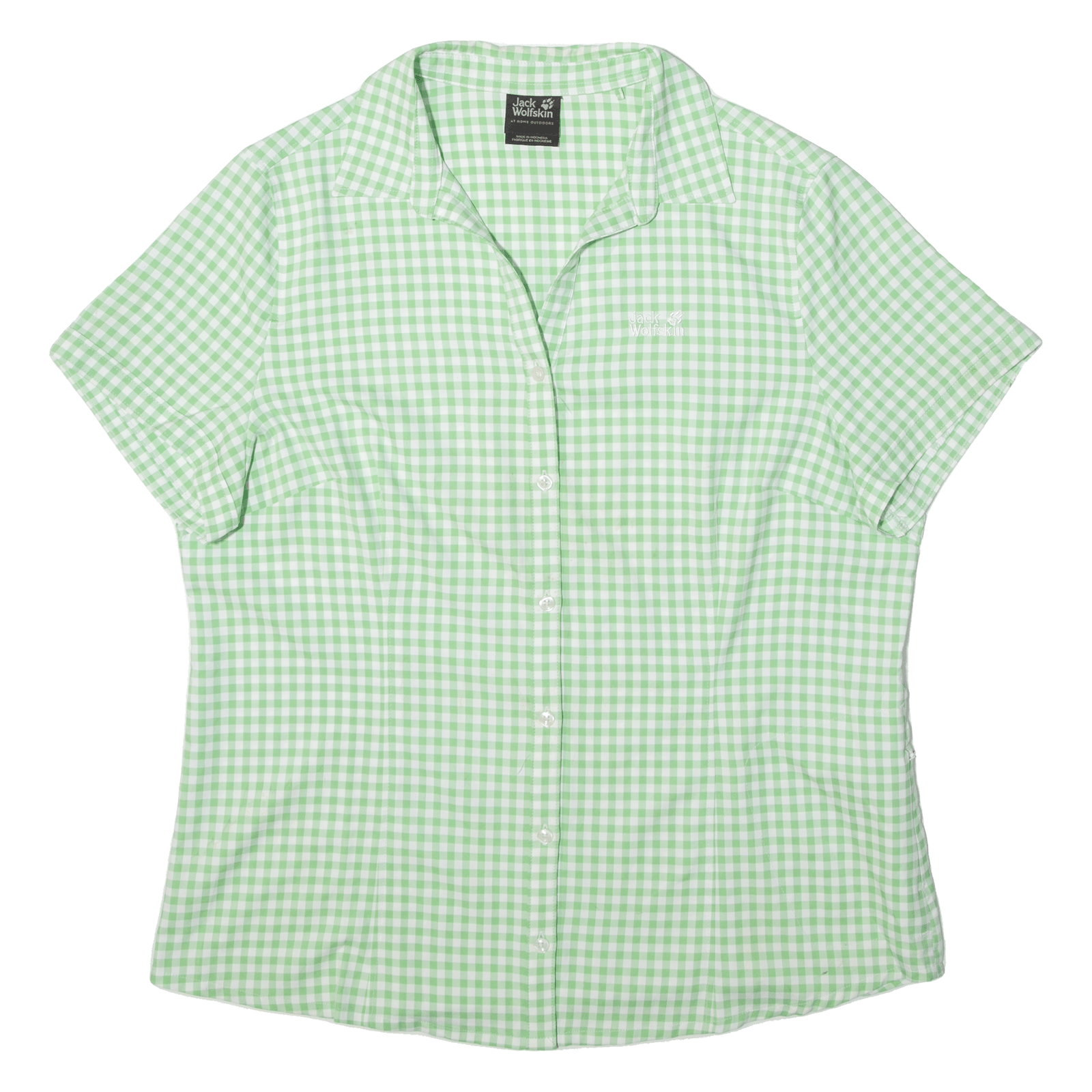JACK WOLFSKIN Womens Shirt Green Check XL Refurbished - N/A refurbished available on Cerqular