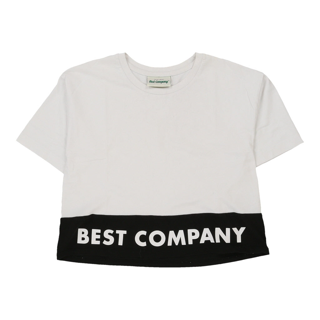 Best Company T-Shirt - Medium White Cotton Refurbished - Thrifted (note: this is a term often used to describe second- refurbished available on Cerqular