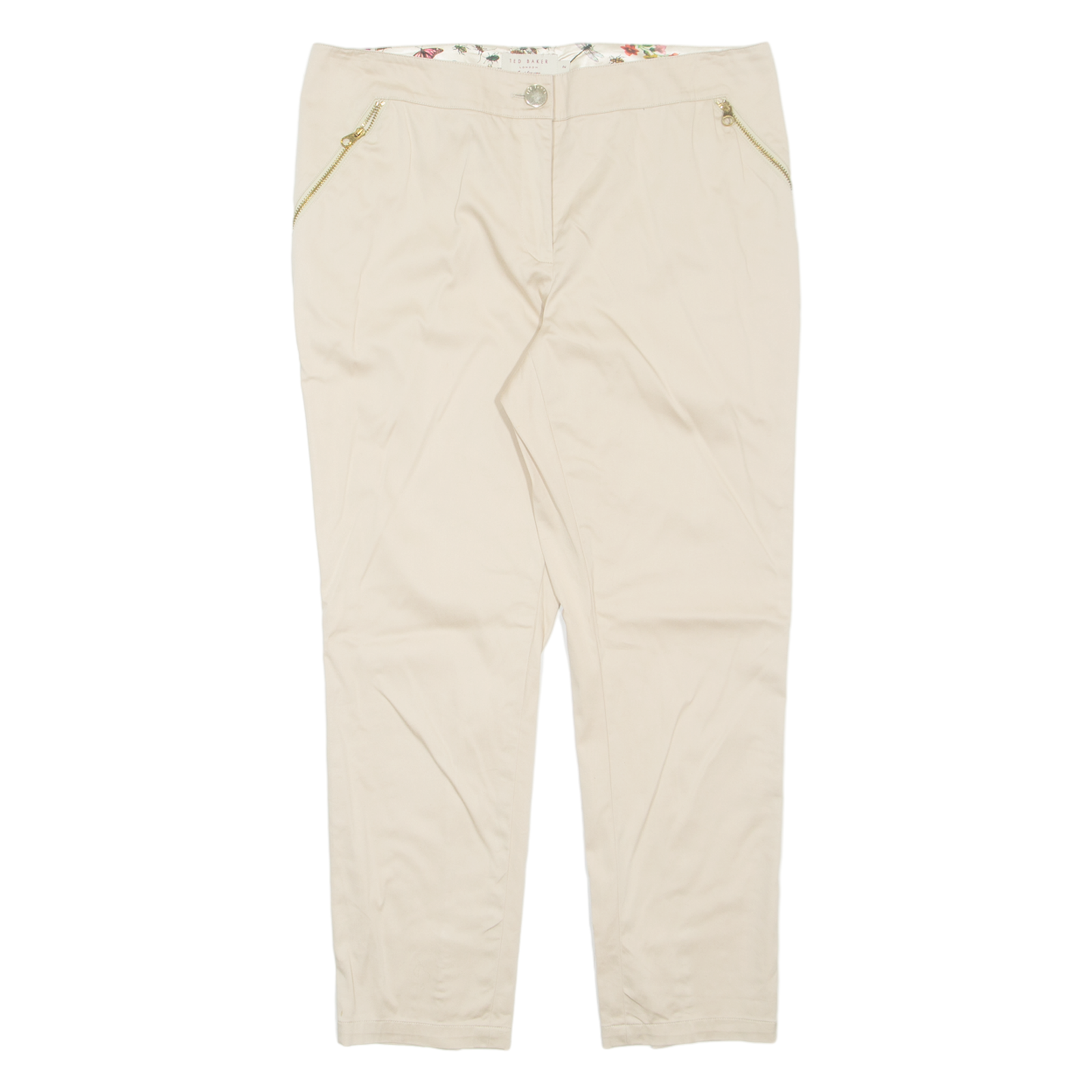 TED BAKER Womens Trousers Beige Regular Tapered W30 L24 Refurbished - N/A refurbished available on Cerqular