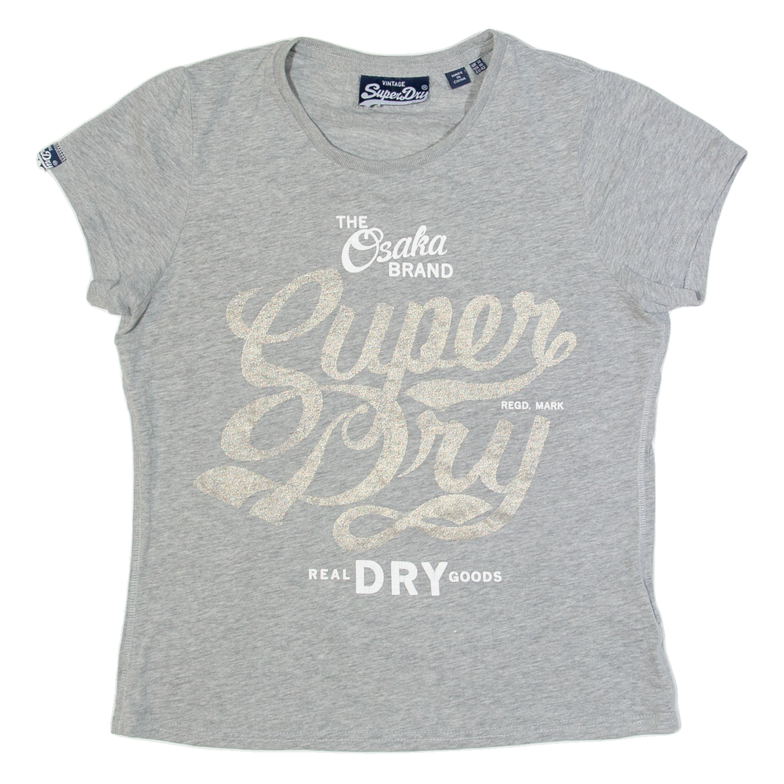 SUPERDRY Womens T-Shirt Grey UK 14 Refurbished - N/A refurbished available on Cerqular