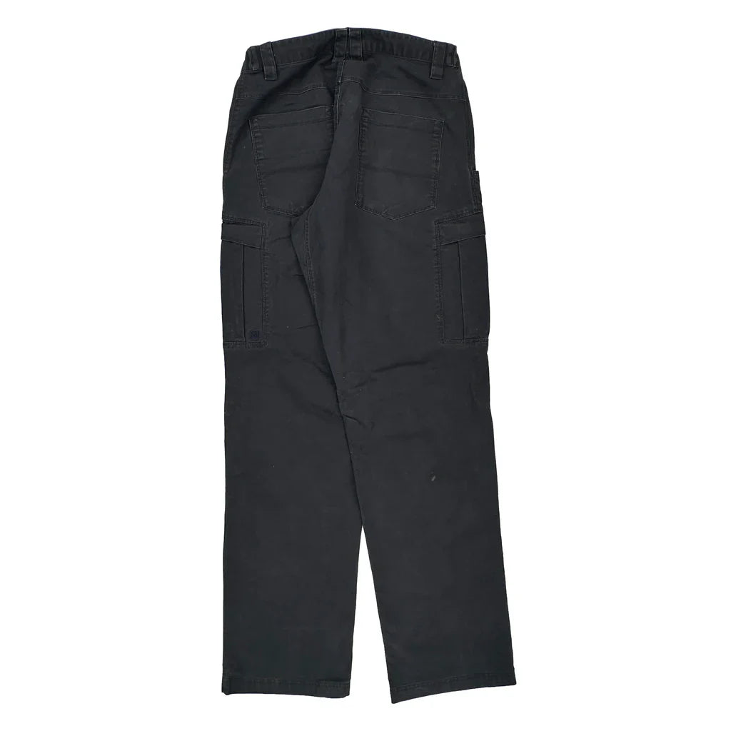 Unbranded Double Knee Cargo Trousers - 34W 32L Black Cotton Refurbished - Thrifted (note: this is a term often used to describe second- refurbished available on Cerqular
