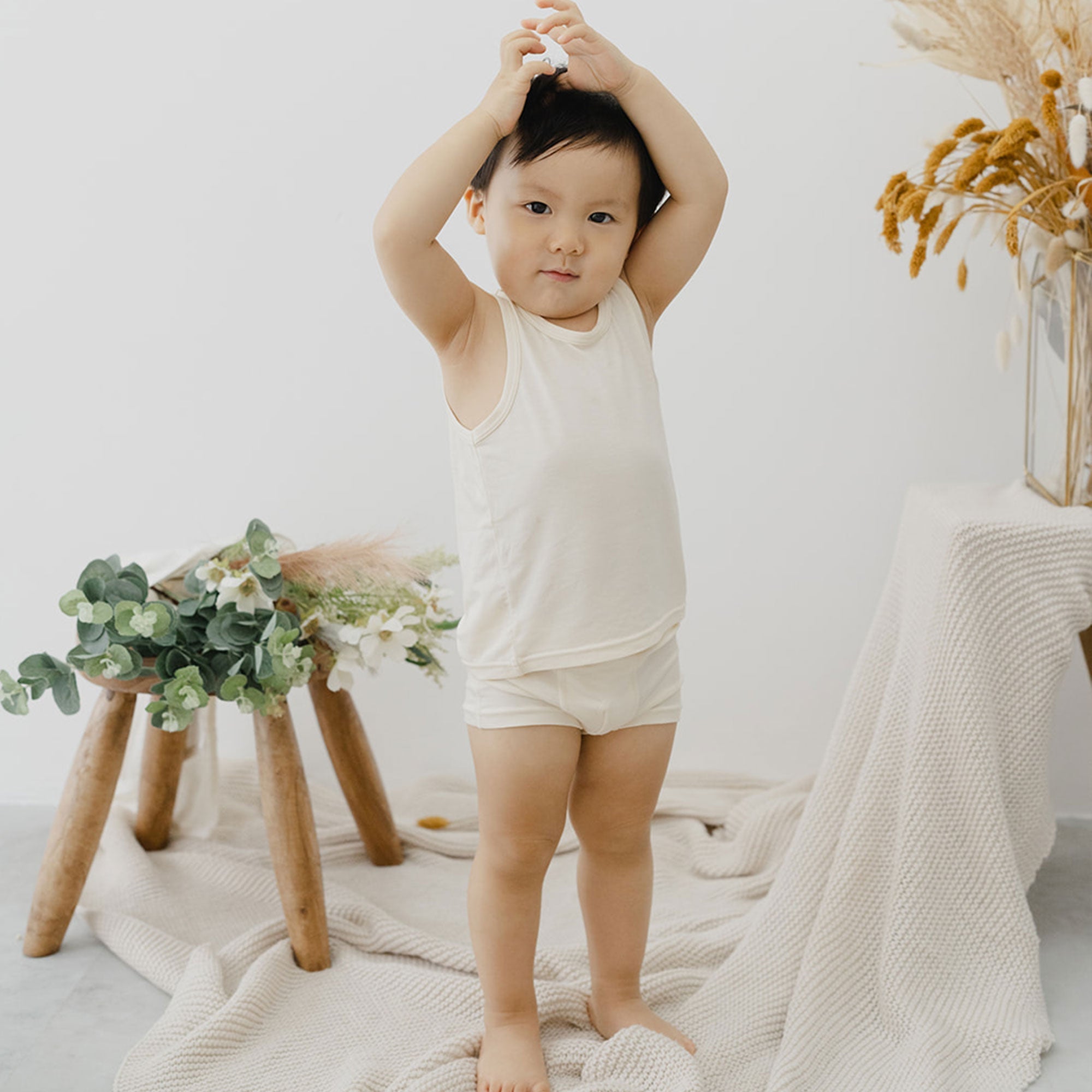 Boys' TENCEL™ Micro Modal Ultra Soft Boxer Briefs - Set of 2 | Size: 6-7 Y / 120 | Color: Luca - White/White Refurbished - Just Peachy refurbished available on Cerqular