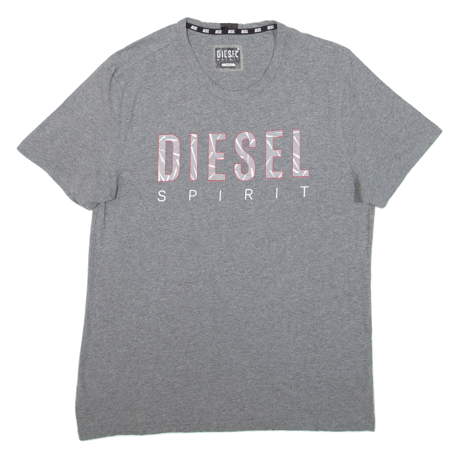 DIESEL Mens T-Shirt Grey L Refurbished - N/A refurbished available on Cerqular