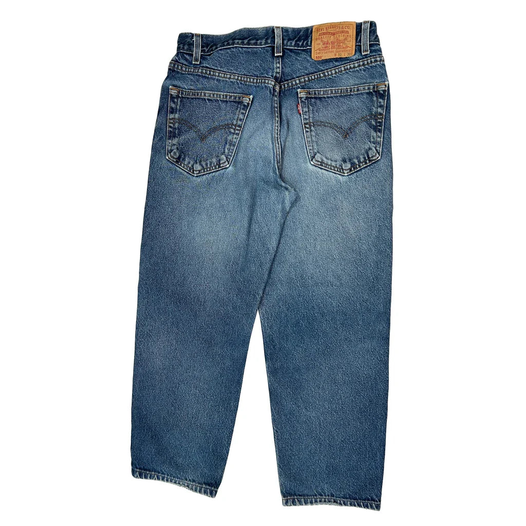 550 Levis Jeans - 33W 30L Blue Cotton Refurbished - Thrifted (note: this is a term often used to describe second- refurbished available on Cerqular