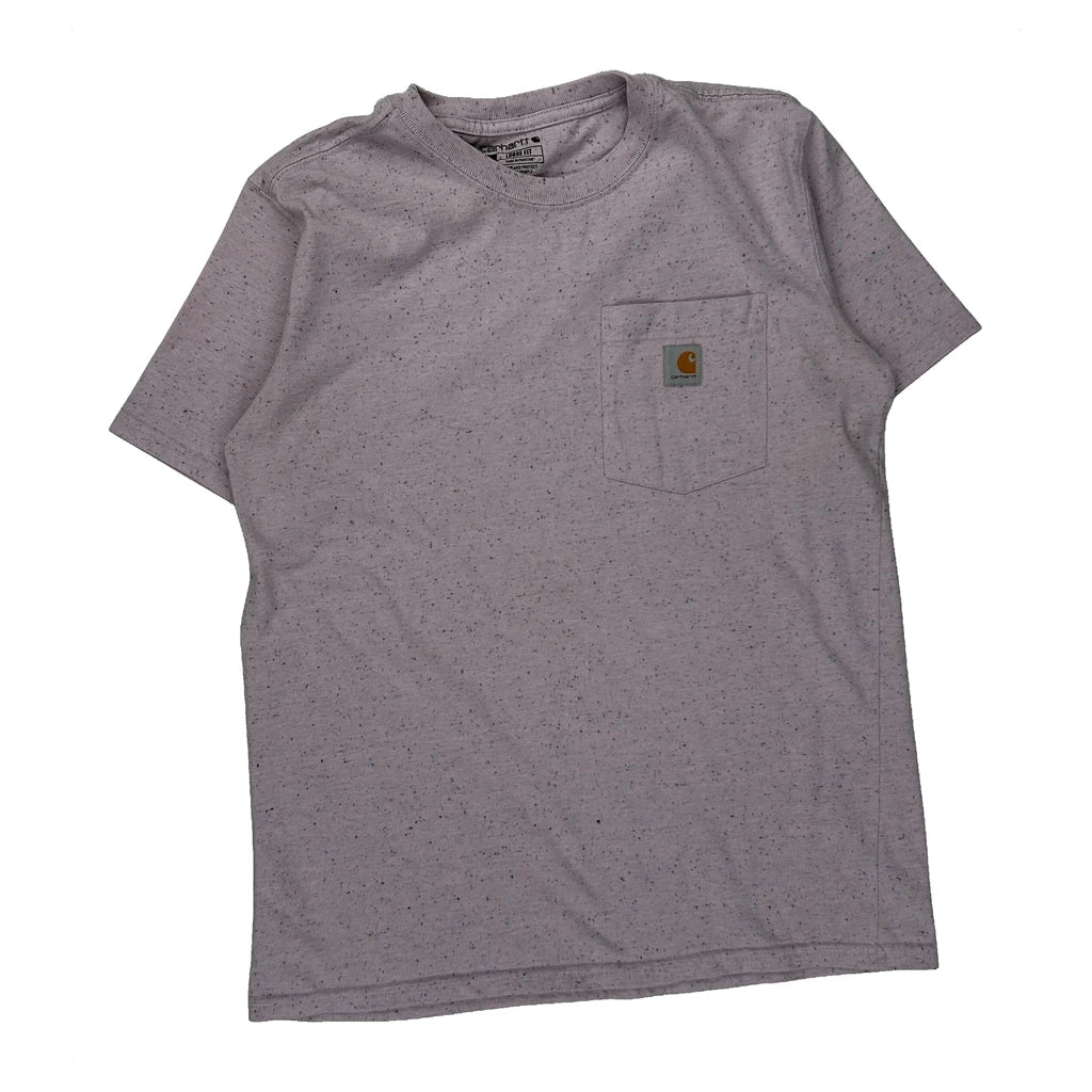 Carhartt T-Shirt - Small Purple Cotton Refurbished - Thrifted (note: this is a term often used to describe second- refurbished available on Cerqular