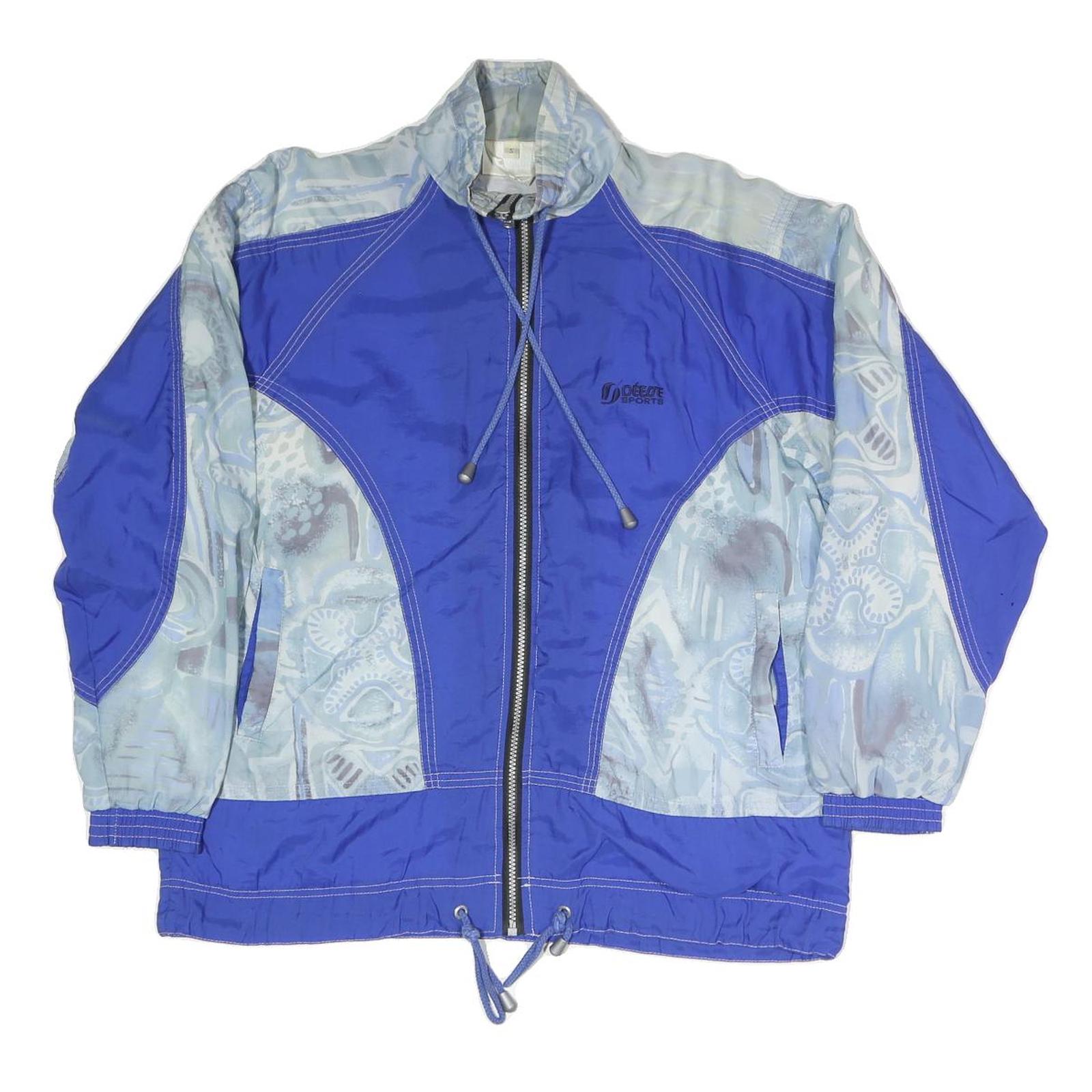 DESSE SPORTS Mens Blue & Pale Abstract Pattern Track Jacket S Polyester Blend Refurbished - N/A refurbished available on Cerqular