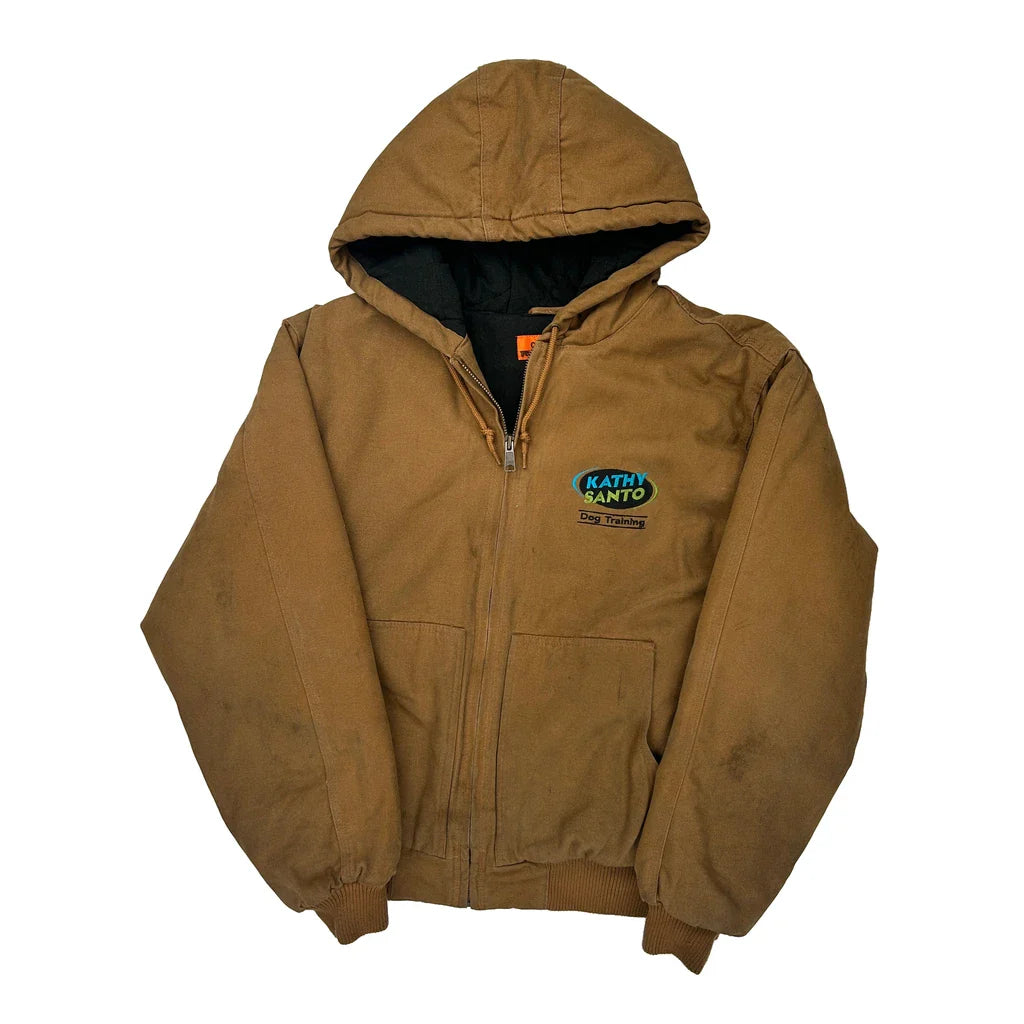 Dog Training Port Authority Graphic Jacket - Medium Brown Cotton Refurbished - Thrifted (note: this is a term often used to describe second- refurbished available on Cerqular
