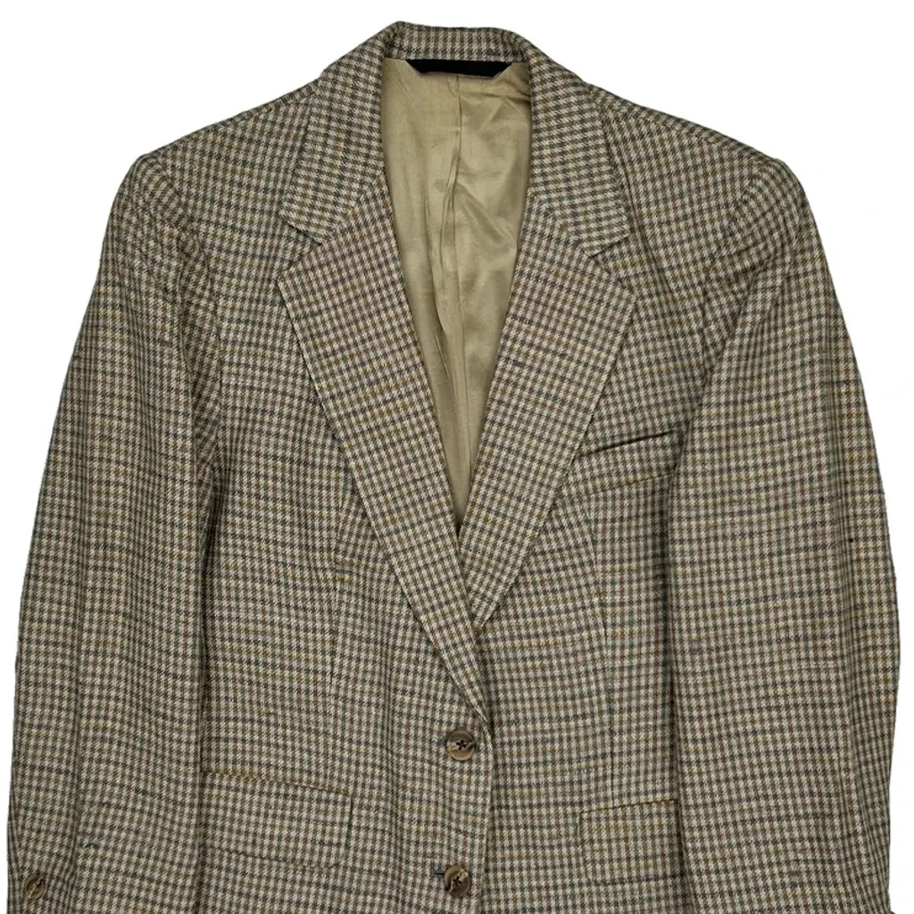 Burberry Checked Blazer - Large Brown Wool Blend Refurbished - Thrifted (note: this is a term often used to describe second- refurbished available on Cerqular