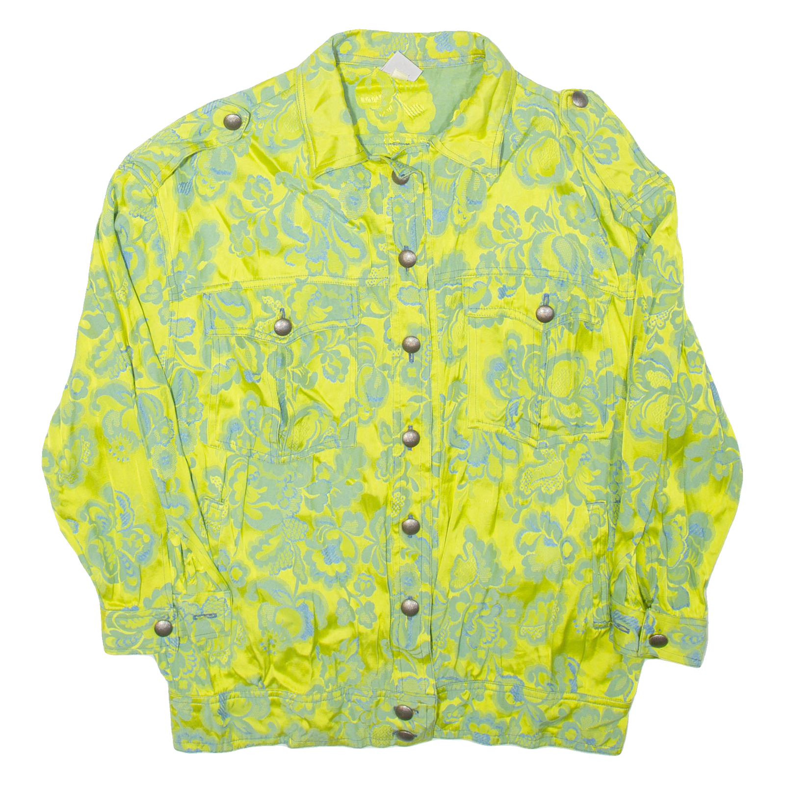 NICOWA Womens Jacket Green 90s Floral L Refurbished - N/A refurbished available on Cerqular