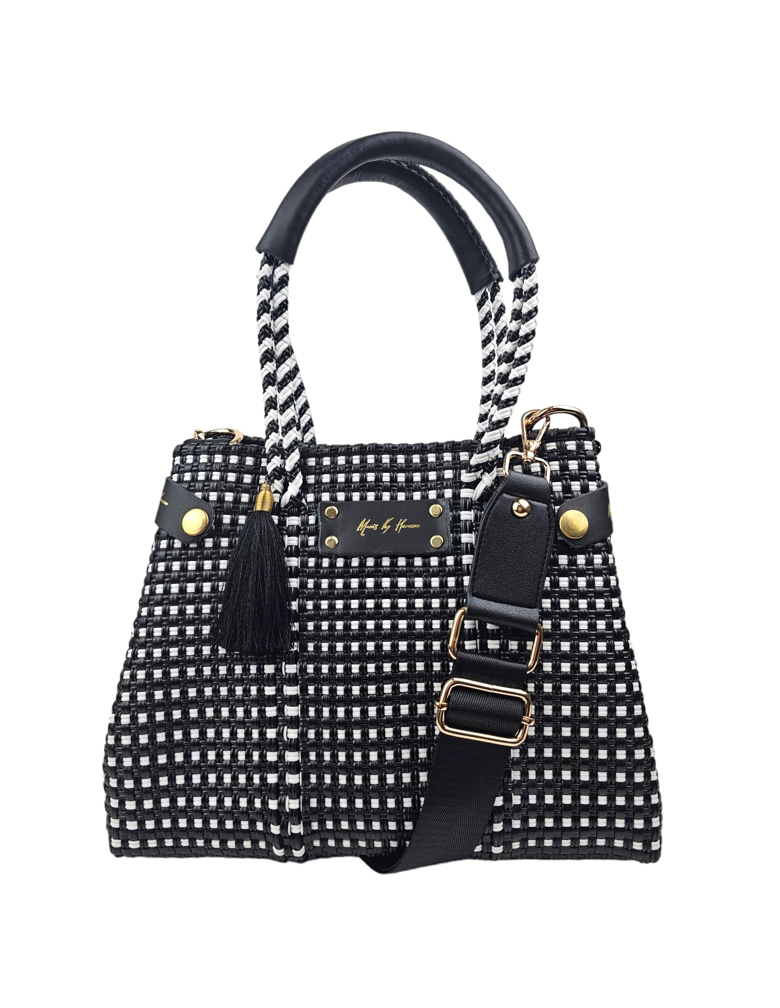 Mini Less Pollution Convertible Crossbody Bag - Black and White Refurbished - Mavis by Herrera refurbished available on Cerqular