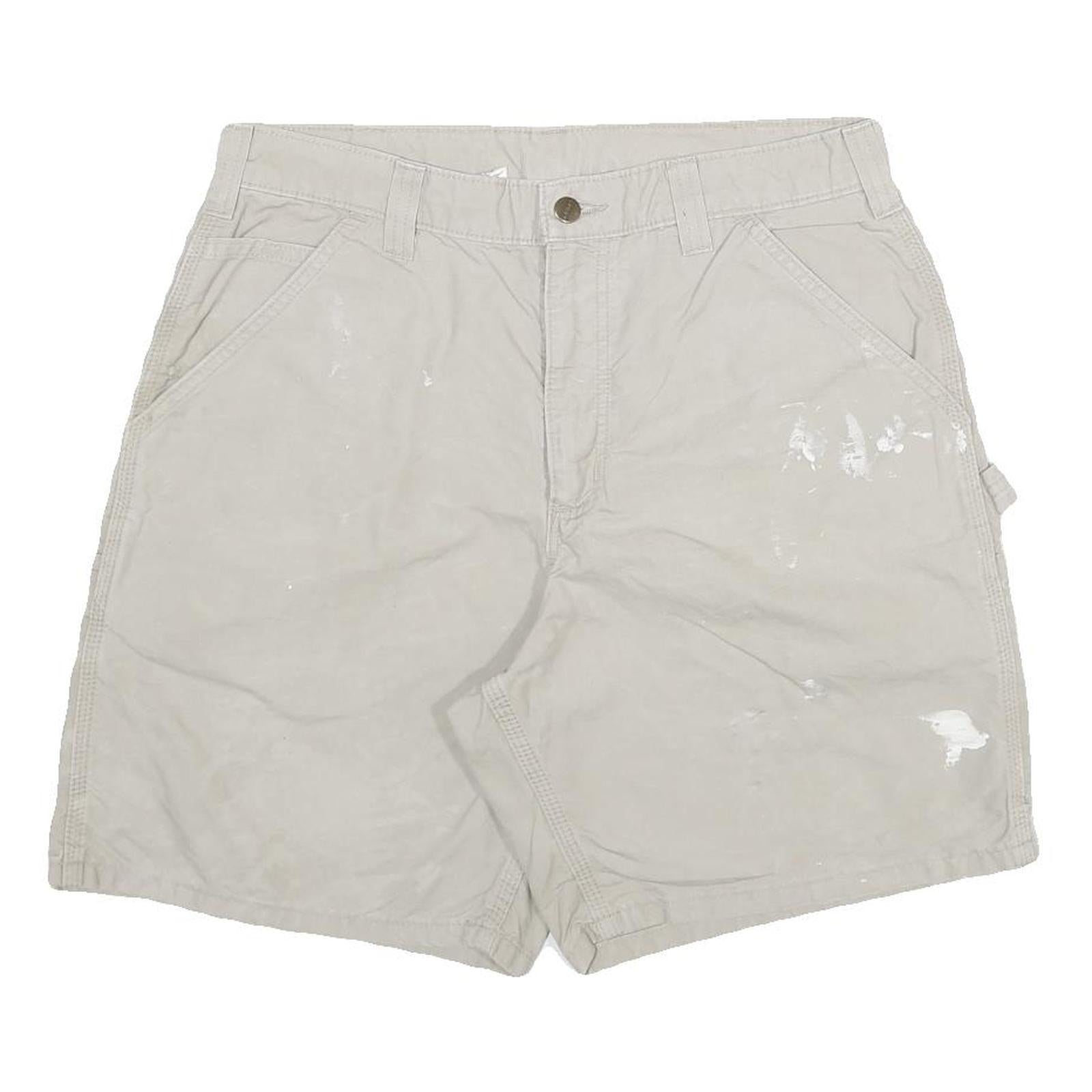 CARHARTT Mens Cotton Blend Beige Casual Shorts 2XL W32 Workwear Durable Refurbished - N/A refurbished available on Cerqular