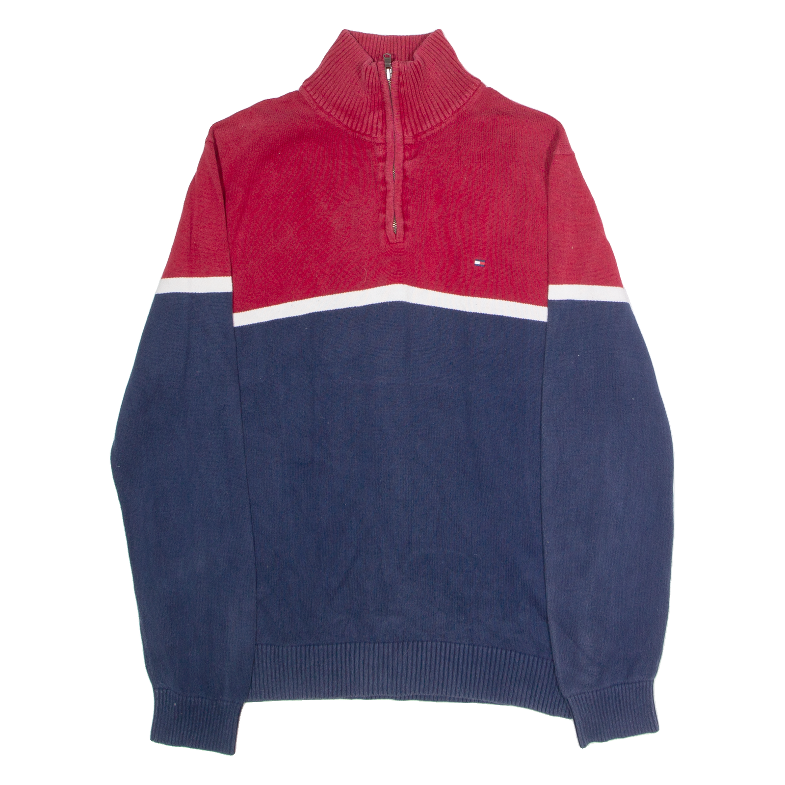 Buy TOMMY HILFIGER Mens Jumper Blue Colourblock 1/4 Zip Tight Knit M Refurbished - $42.89 TOMMY HILFIGER Mens Jumper Blue Colourblock 1/4 Zip Tight Knit M Refurbished - N/A refurbished available on Cerqular