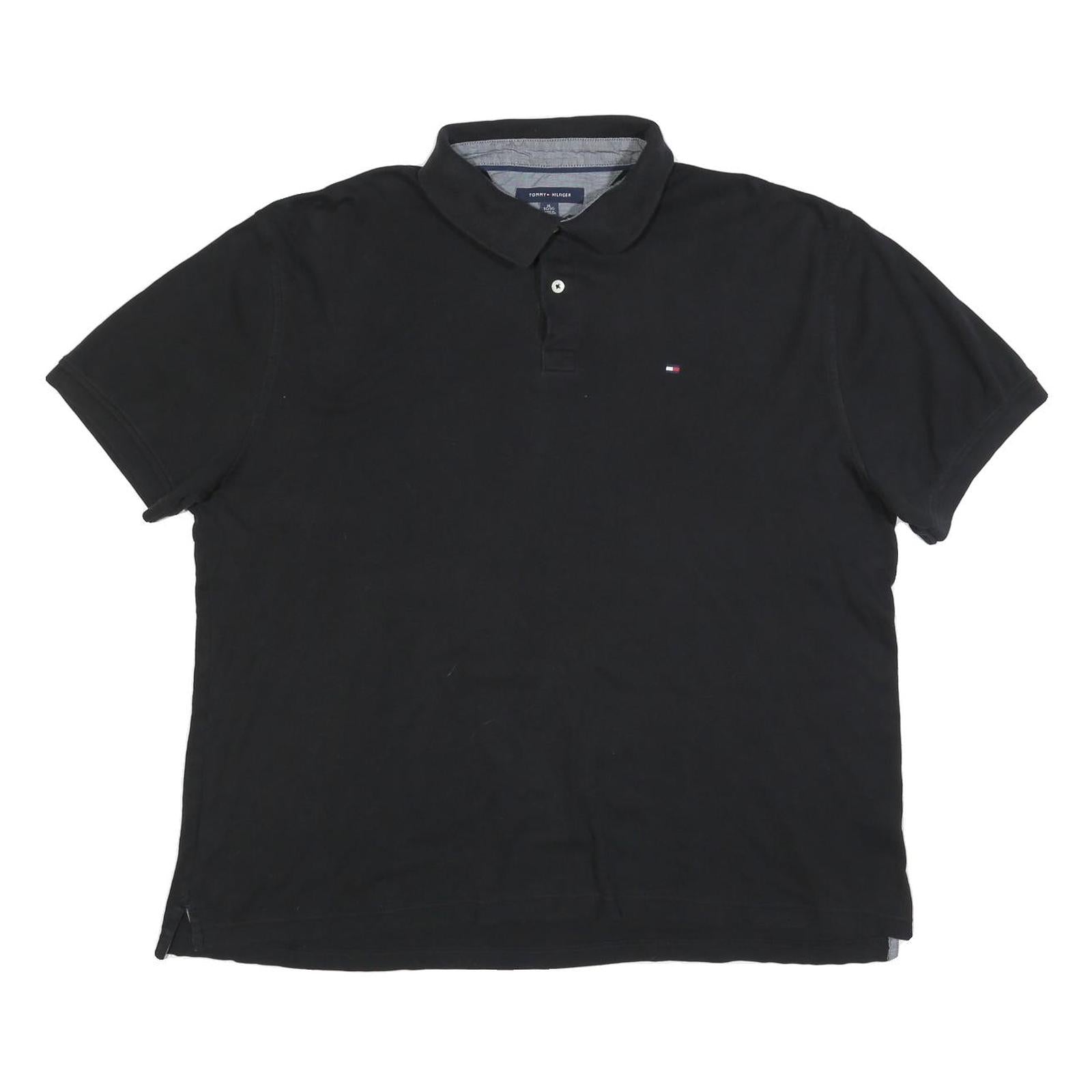 TOMMY HILFIGER Mens Black Short Sleeve Polo Shirt XL Cotton Blend Classic Refurbished - N/A refurbished available on Cerqular