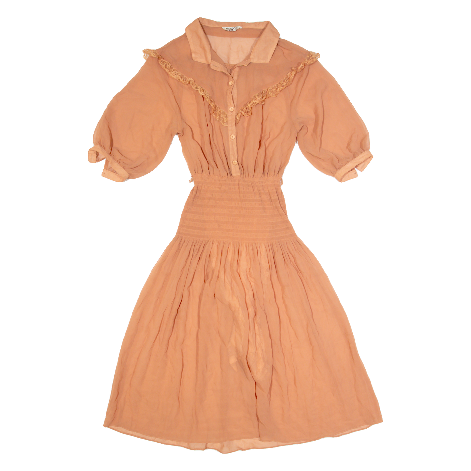 MING YING Womens A-Line Dress Orange Short Sleeve Midi XS Refurbished - N/A refurbished available on Cerqular