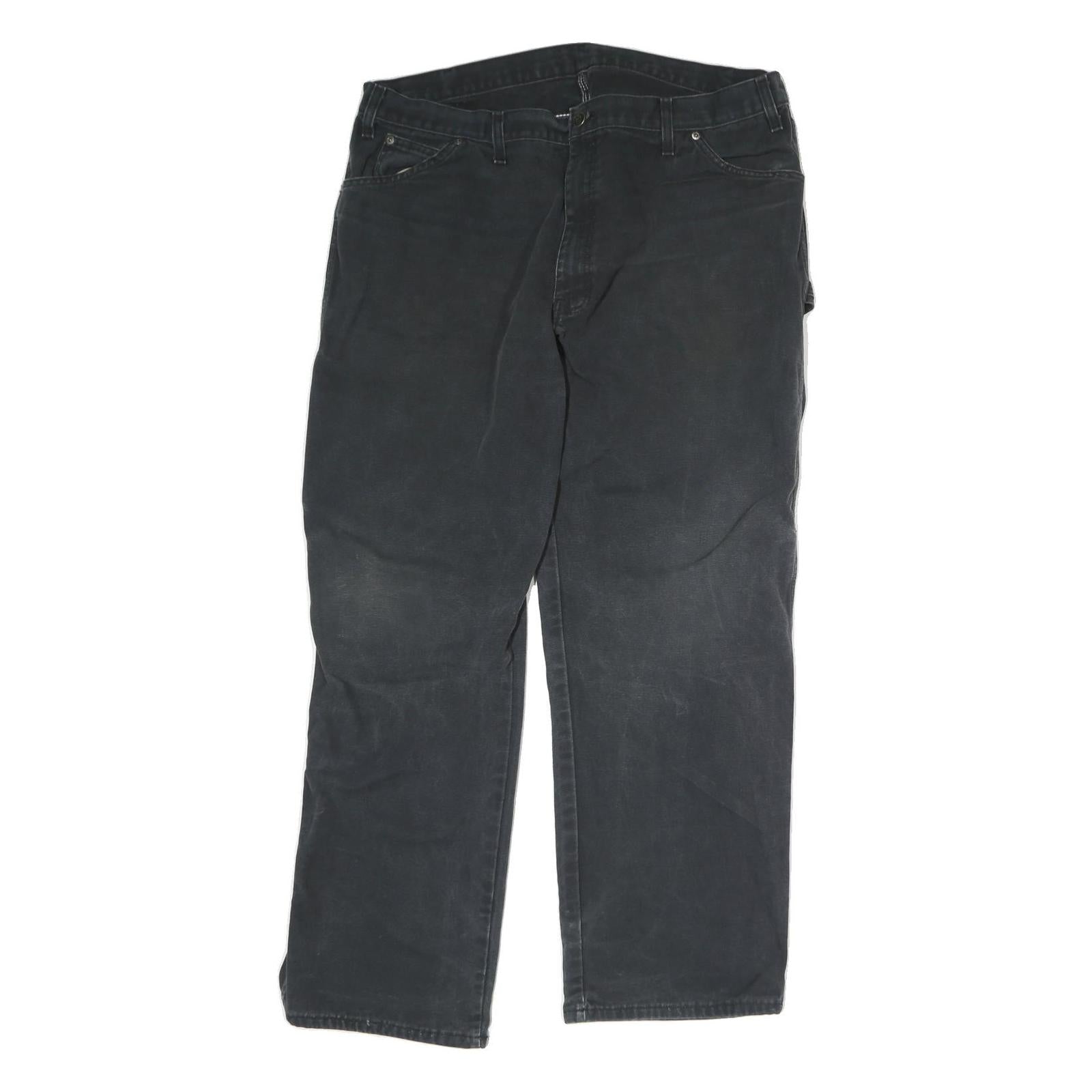 DICKIES Mens Regular Black Cotton Denim Jeans W36 L29 Workwear Straight Fit Zip Refurbished - N/A refurbished available on Cerqular