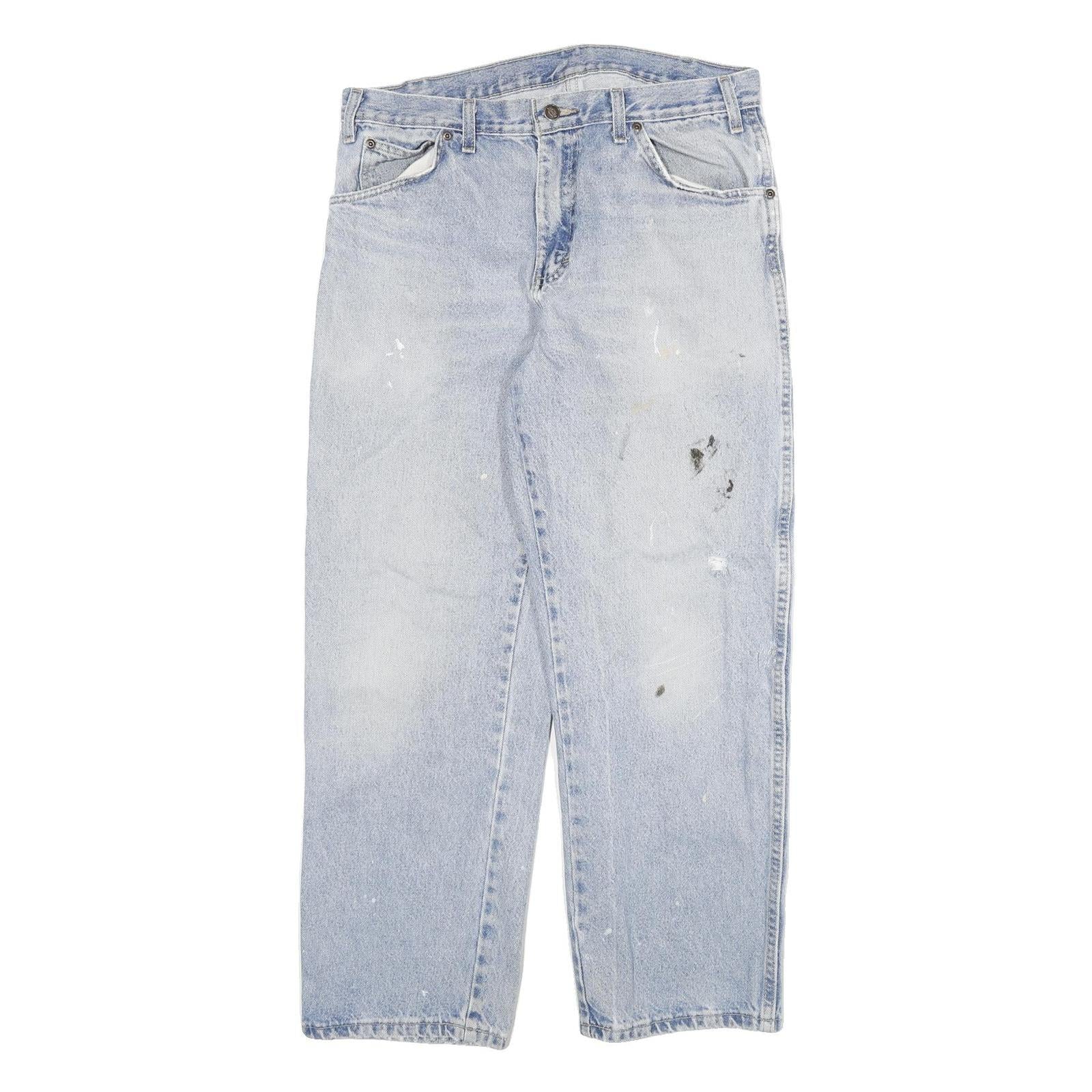 DICKIES Mens Jeans Blue Relaxed Straight Denim Light W32 L28 Workwear Zip Refurbished - N/A refurbished available on Cerqular