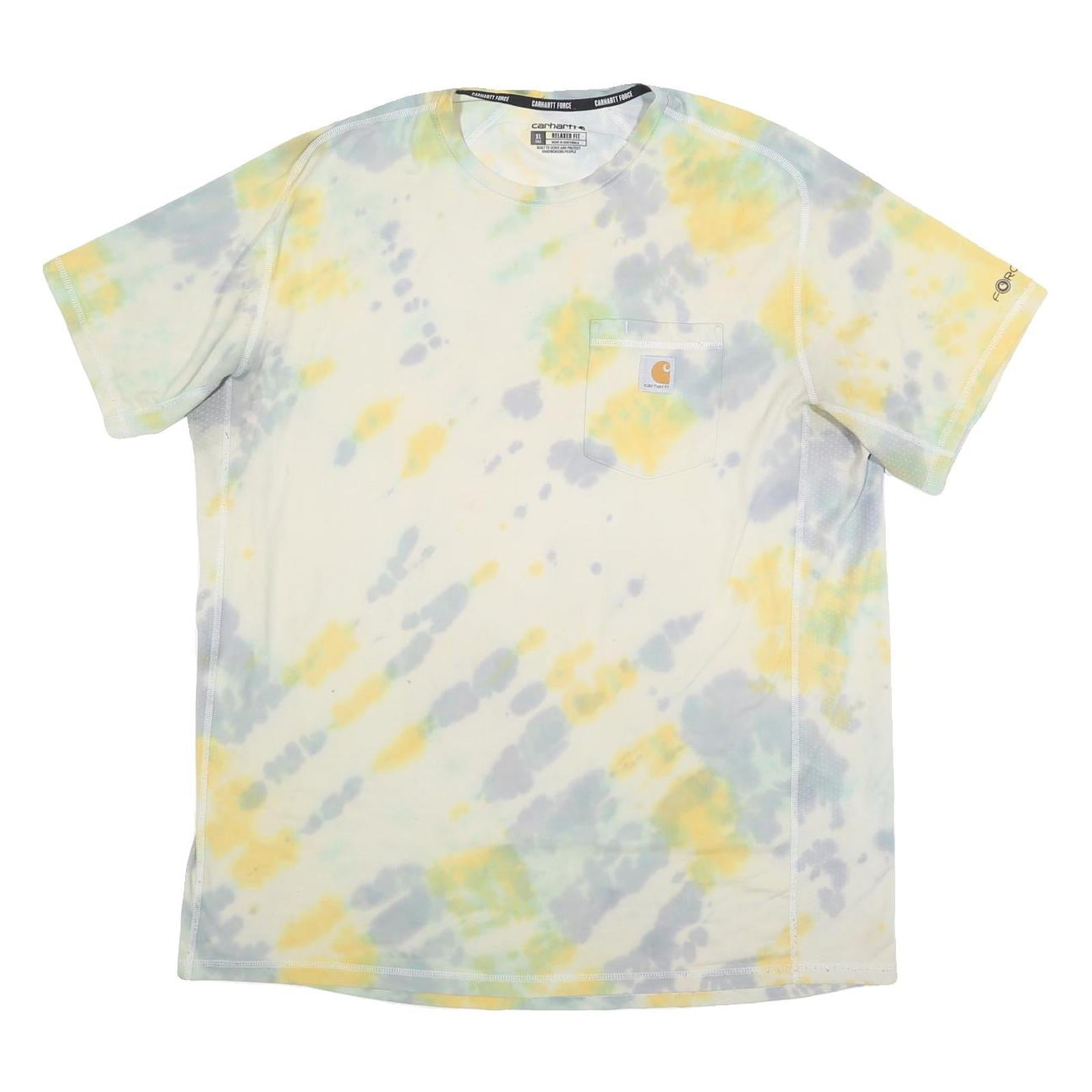 CARHARTT Mens White & Yellow Graphic T-Shirt XL Short Sleeve Crew Neck Casual Refurbished - N/A refurbished available on Cerqular