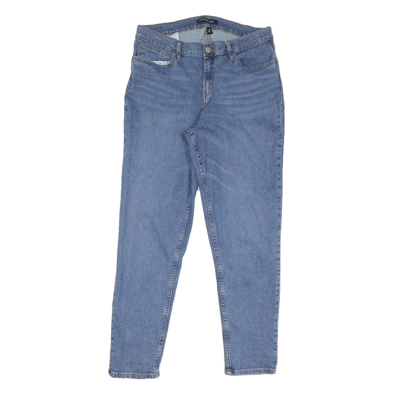 CALVIN KLEIN JEANS Womens Regular Blue Denim Light W32 L28 Zip Closure Refurbished - N/A refurbished available on Cerqular