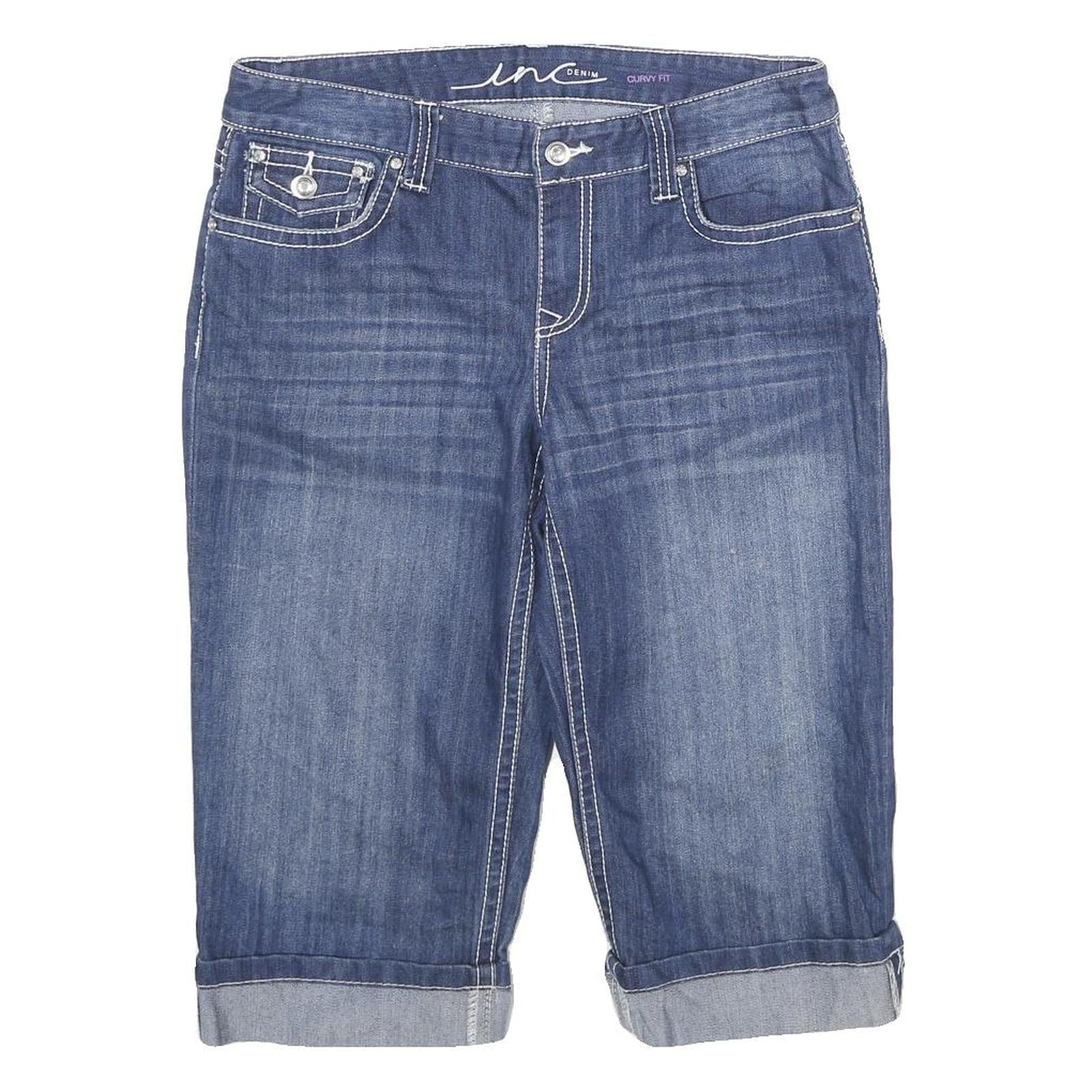 ANC DENIM Womens Blue Casual Denim Shorts UK 12 W32 Curvy Fit Rolled Hem Refurbished - N/A refurbished available on Cerqular