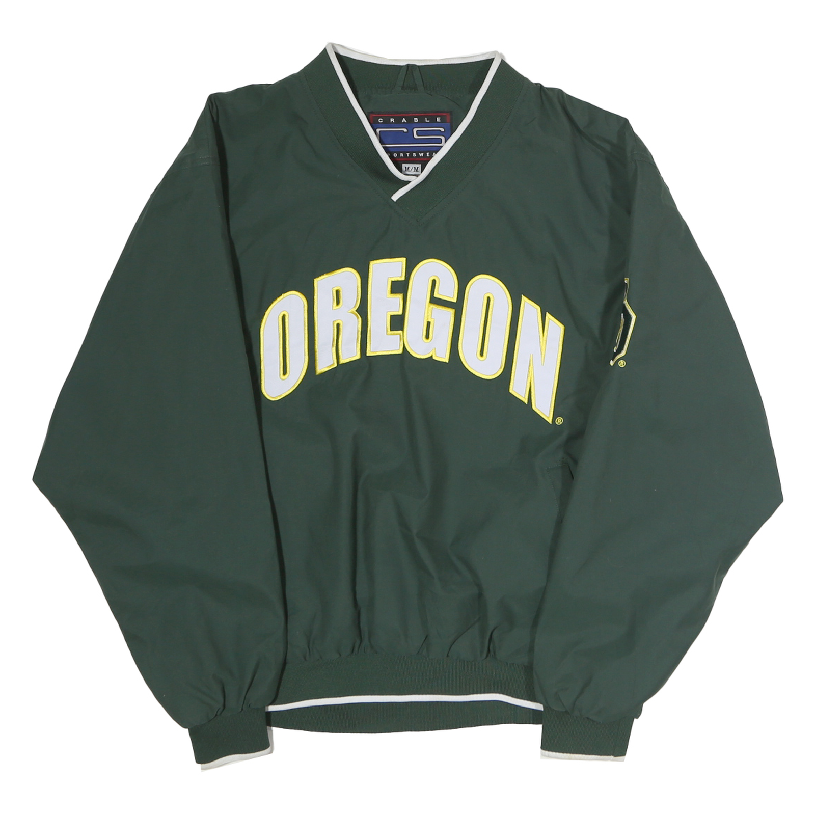 CRABLE SPORTSWEAR Mens Green Oregon V-Neck M Sweatshirt Pullover Polyester Refurbished - N/A refurbished available on Cerqular