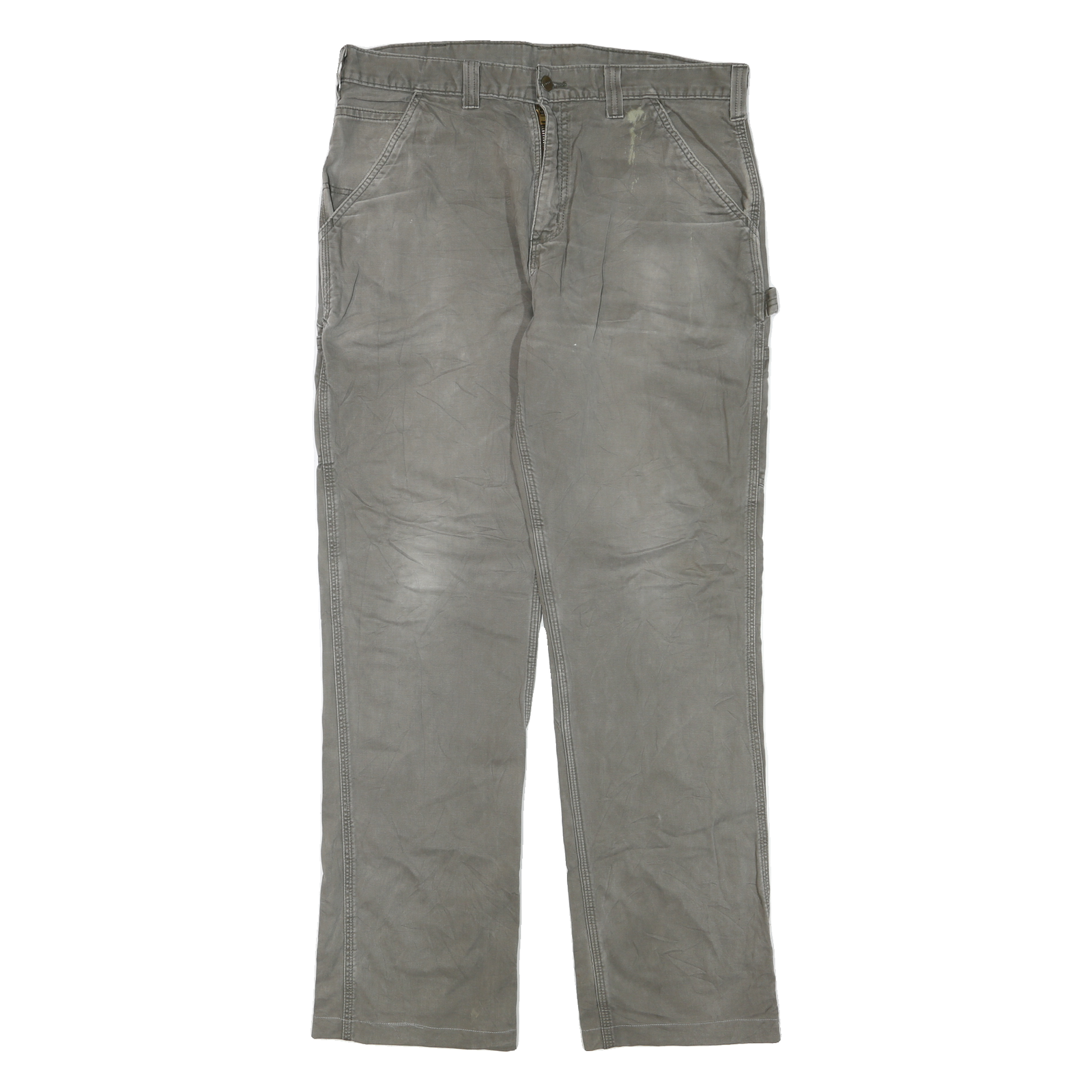 CARHARTT Mens Regular Fit Workwear Grey Denim Jeans W36 L36 Cotton Blend Zip Refurbished - N/A refurbished available on Cerqular