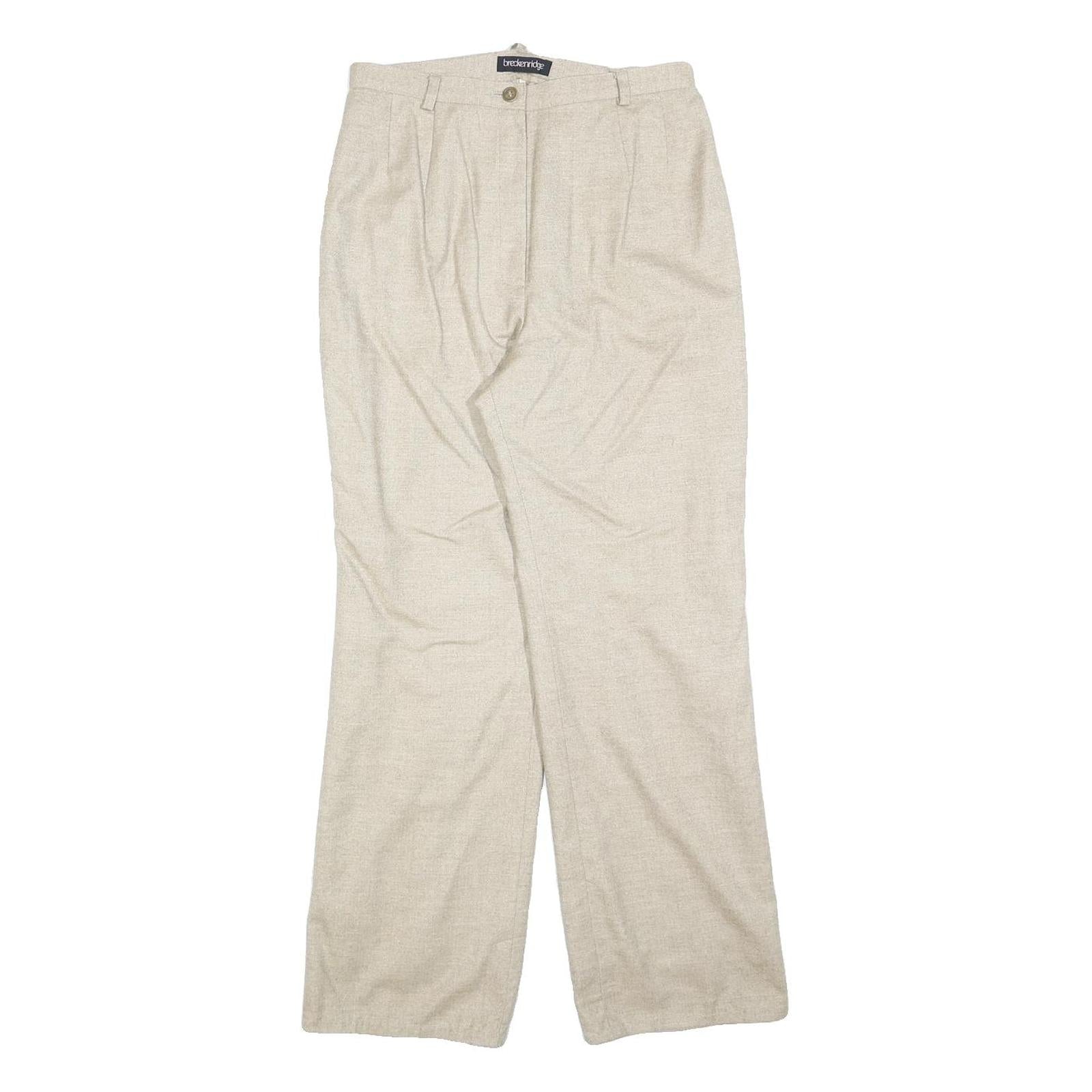 BRECKENRIDGE Womens Beige Regular Fit Wide-Leg Trousers W26 L28 Classic Casual Refurbished - N/A refurbished available on Cerqular