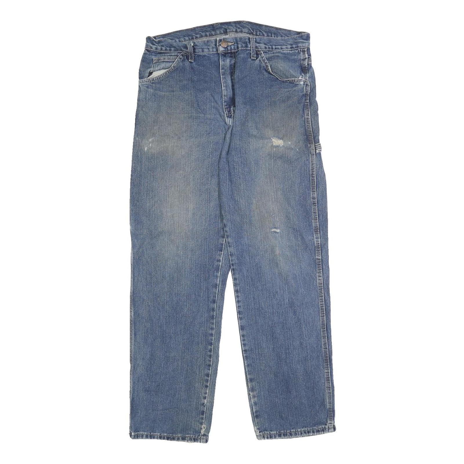 DIESEL Mens Blue Regular Fit Straight Denim Rinse W34 L32 Workwear Jeans Refurbished - N/A refurbished available on Cerqular