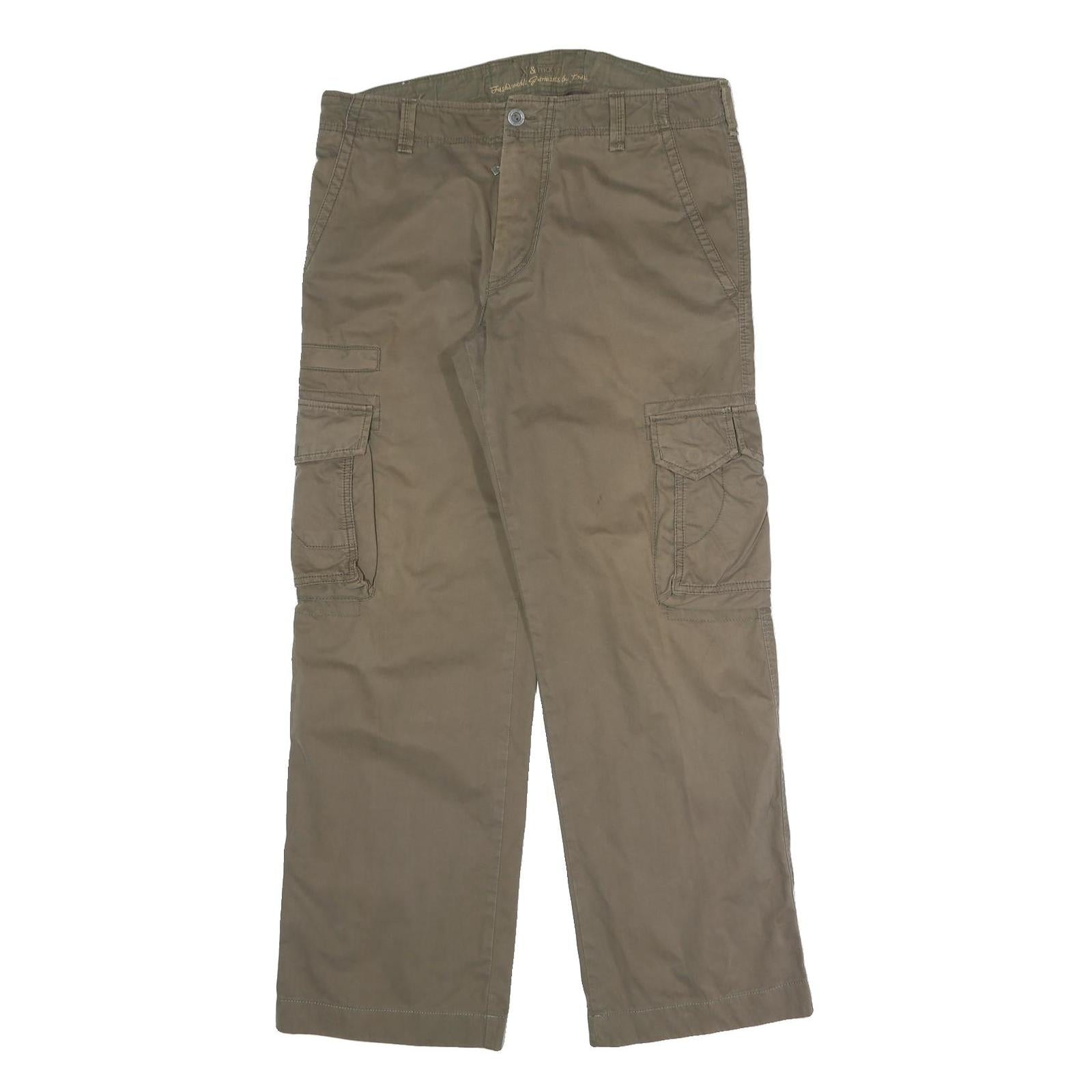 X & MORE Mens Cotton Blend Beige Relaxed Cargo Trousers W34 L30 Utility Pockets Refurbished - N/A refurbished available on Cerqular