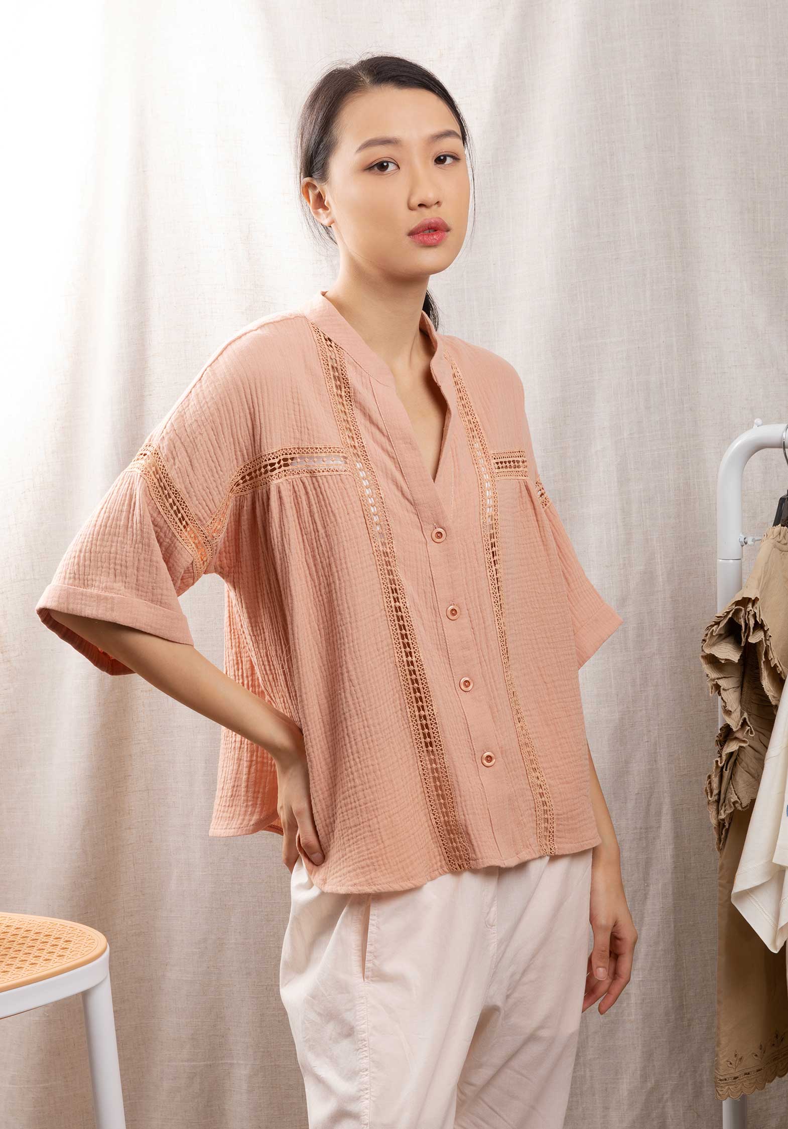 Blouse Sorrente Dirty-Pink | Color: DIRTY PINK | Size: S Refurbished - N/A (I could not find a well-known brand with this name refurbished available on Cerqular