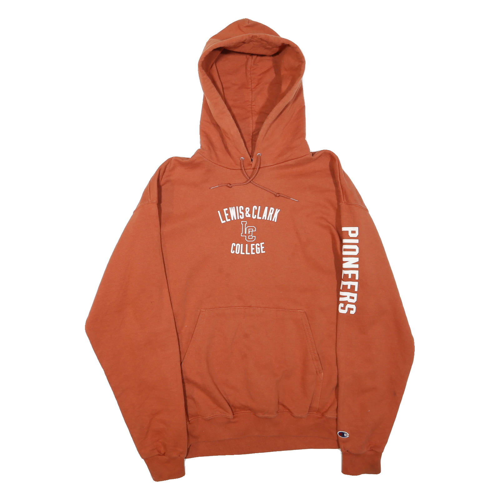 CHAMPION Mens Rust Lewis & Clark College Pullover Hoodie L Casual Sportswear Refurbished - N/A refurbished available on Cerqular