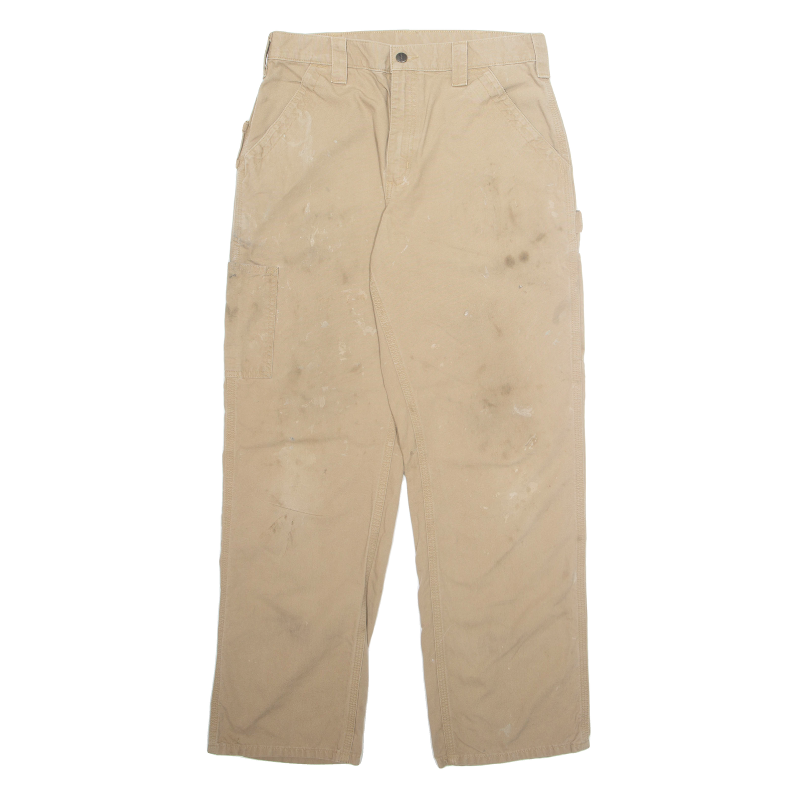 CARHARTT Carpenter Workwear Mens Trousers Beige Regular Straight W32 L32 Refurbished - N/A refurbished available on Cerqular