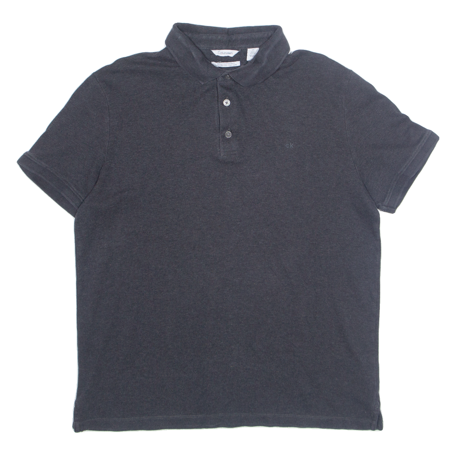 CALVIN KLEIN Slim Fit Soft Touch Mens Polo Shirt Grey L Refurbished - N/A refurbished available on Cerqular