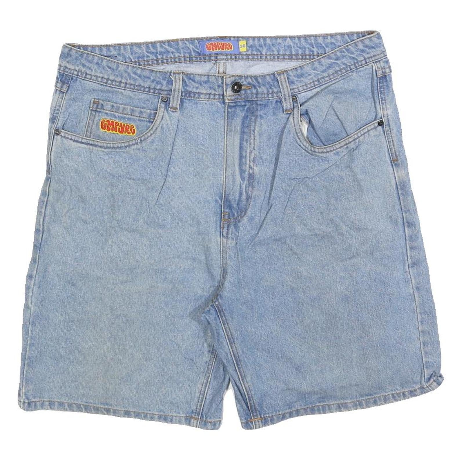 GMPYRE Mens Shorts Blue Denim Casual L W36 Comfortable Cotton Blend Refurbished - N/A refurbished available on Cerqular